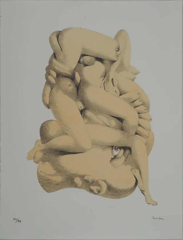 Jules PERAHIM : Intimité du couple, Lithographie originale signée