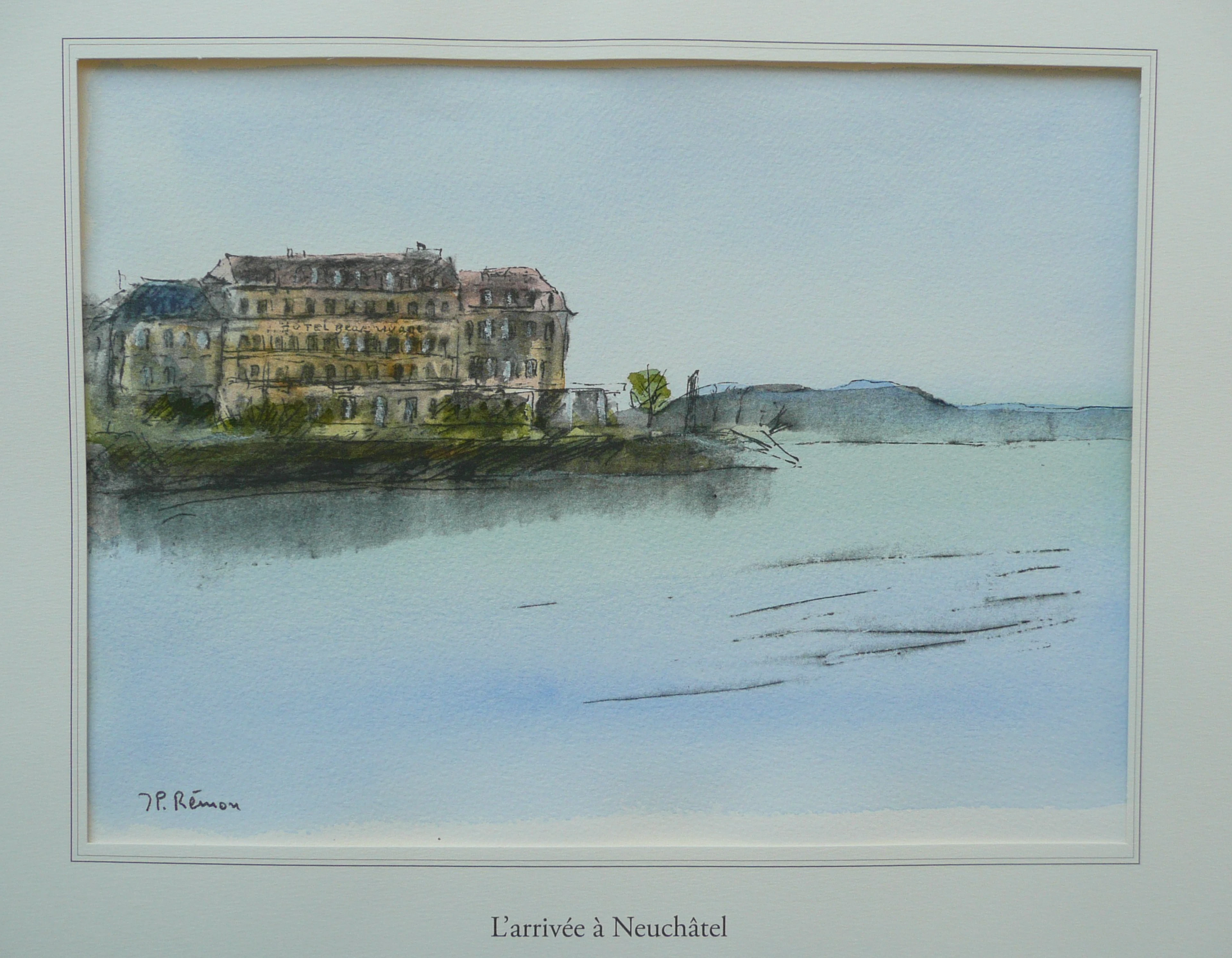 Jean Pierre REMON - L’arrivée à Neuchâtel, 2010 - Aquarelle signée