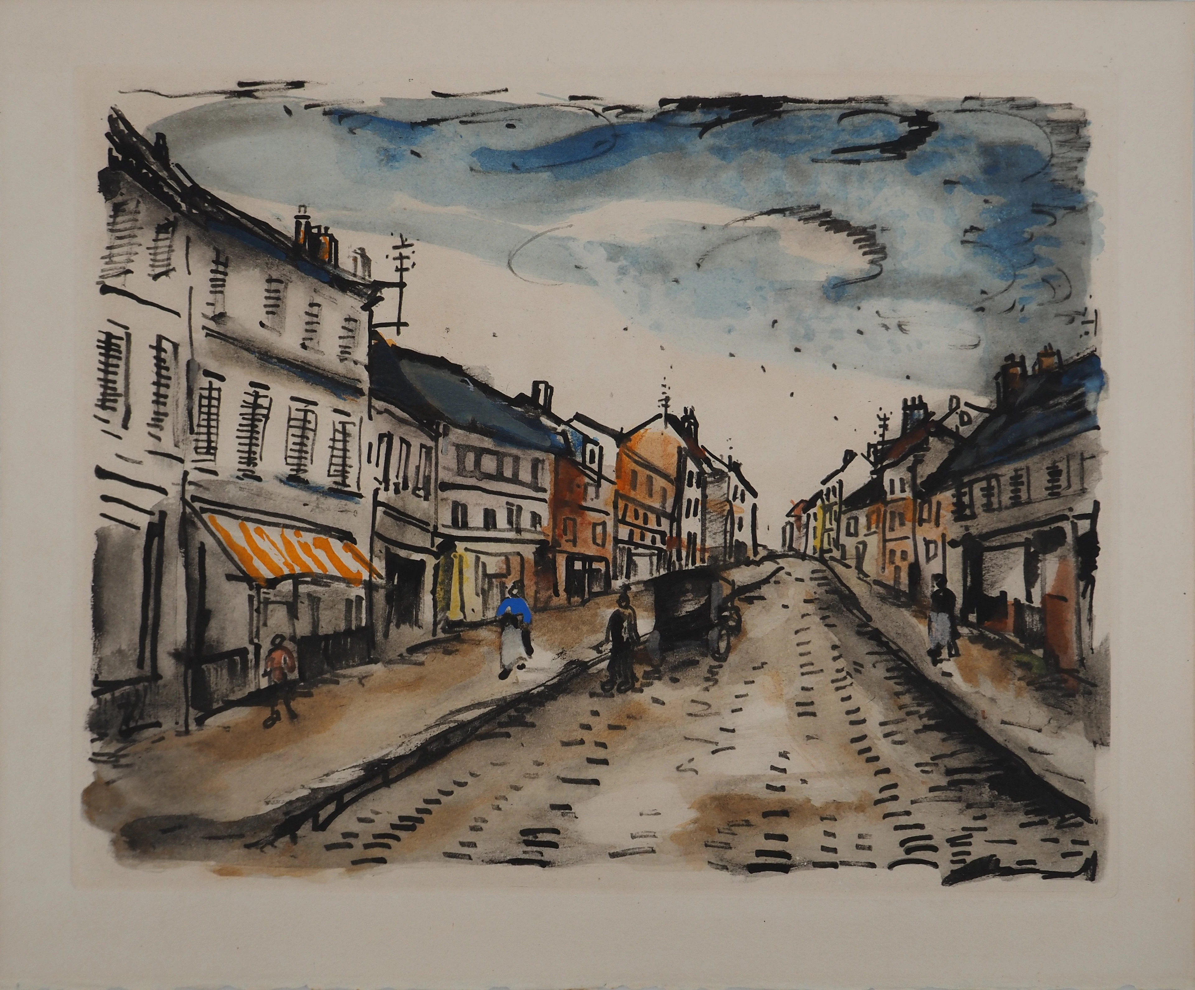 Maurice DE VLAMINCK : Rive gauche, Prolétariat, Gravure originale, signée