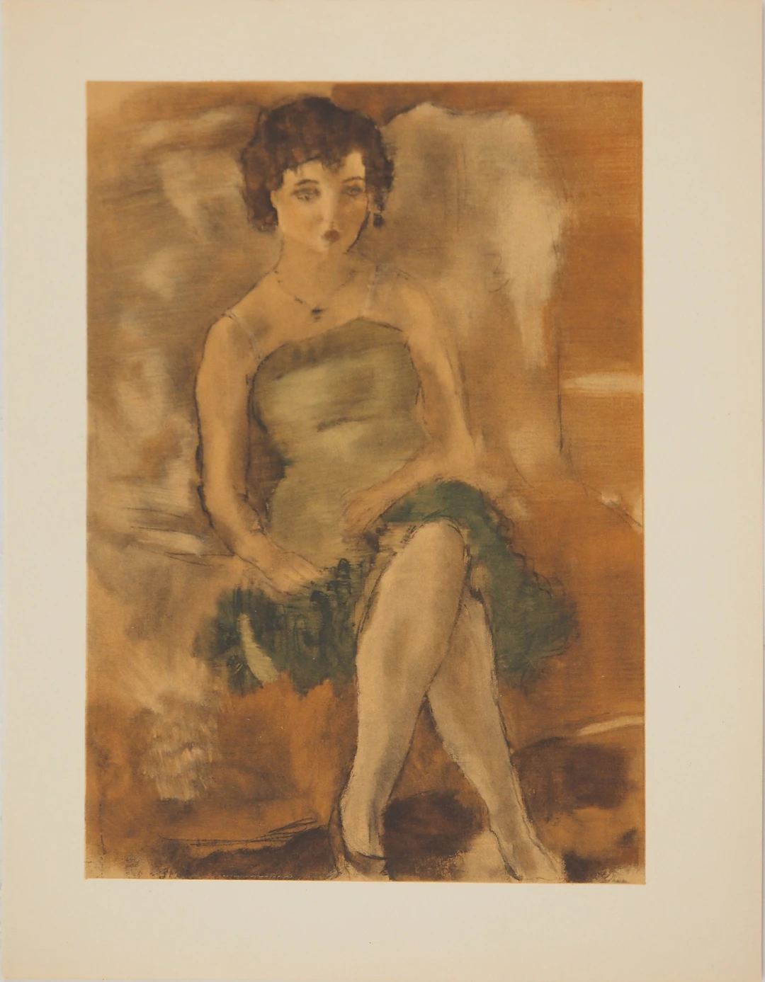 Jules PASCIN : La robe verte, Lithographie signée