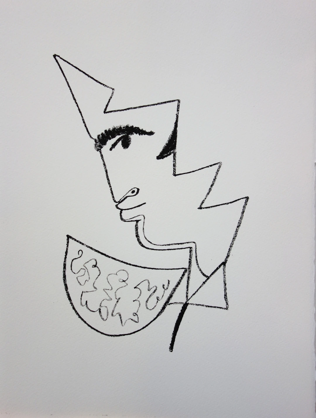 Jean COCTEAU : Toréador de profil - Lithographie, 1965