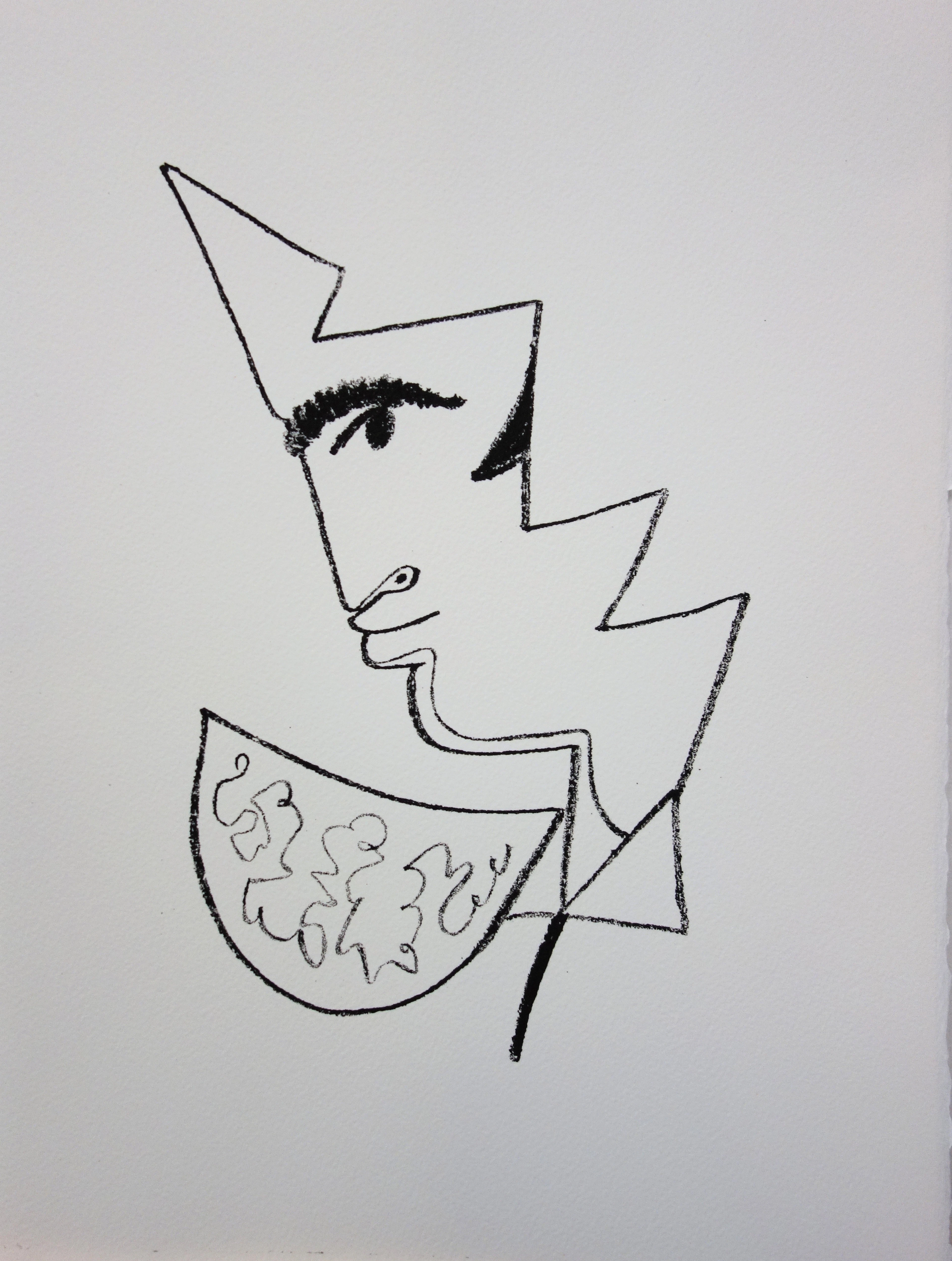 Jean COCTEAU : Toréador de profil - Lithographie, 1965