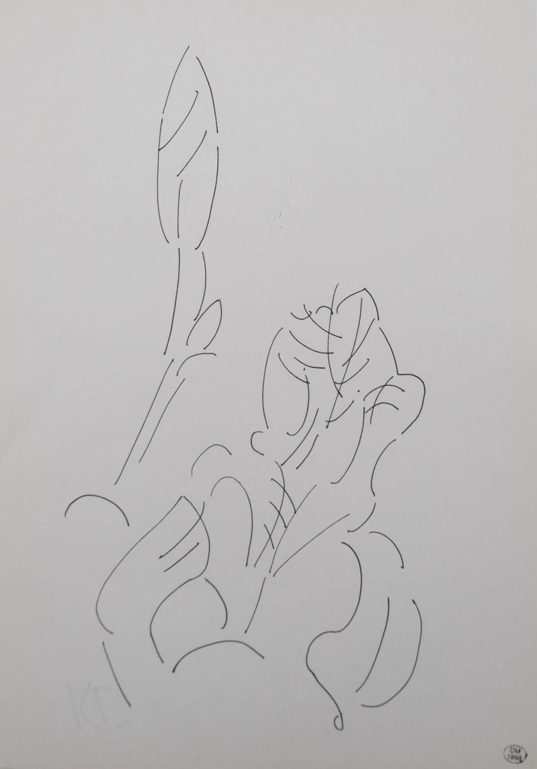 Dora MAAR : Composition florale - Dessin original signé