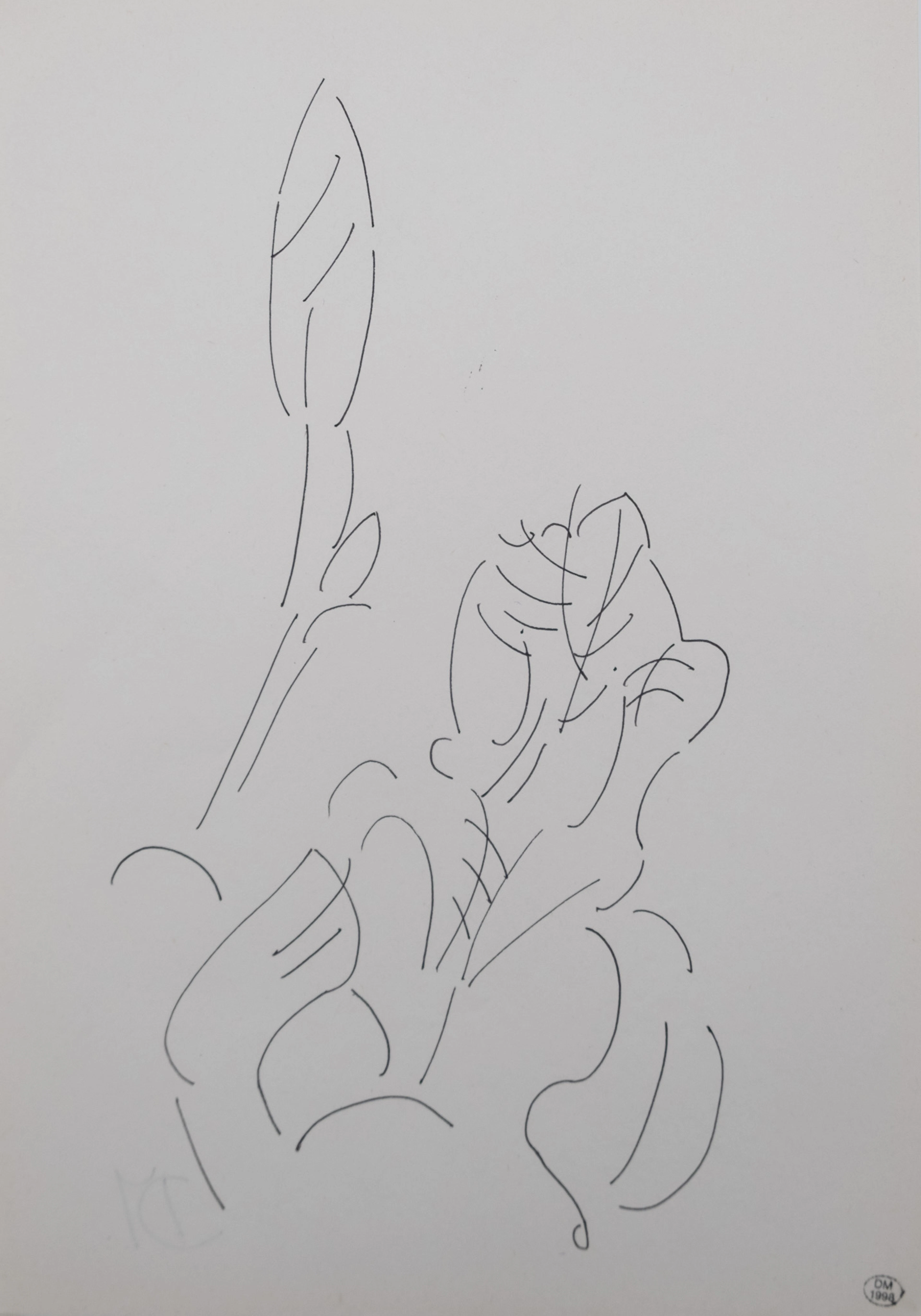 Dora MAAR : Composition florale - Dessin original signé