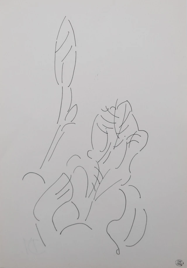 Dora MAAR : Composition florale - Dessin original signé