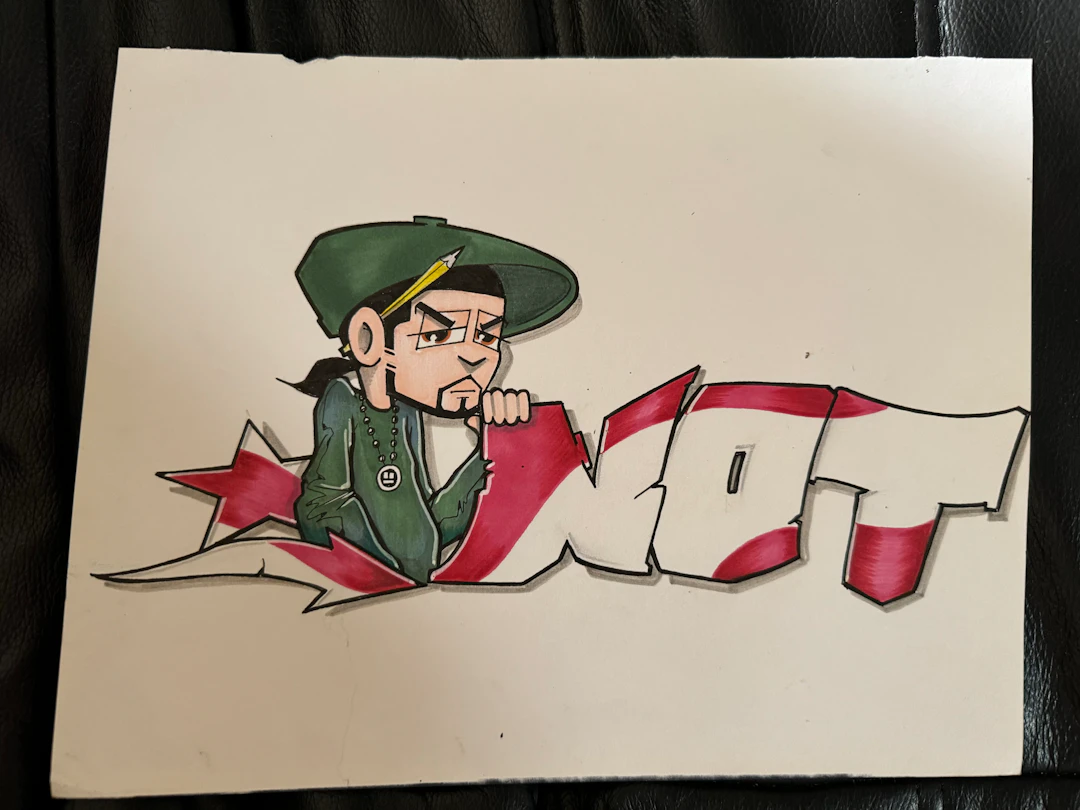NOTCH 56 FBA (bronx) graffiti sketch signé papier 2010