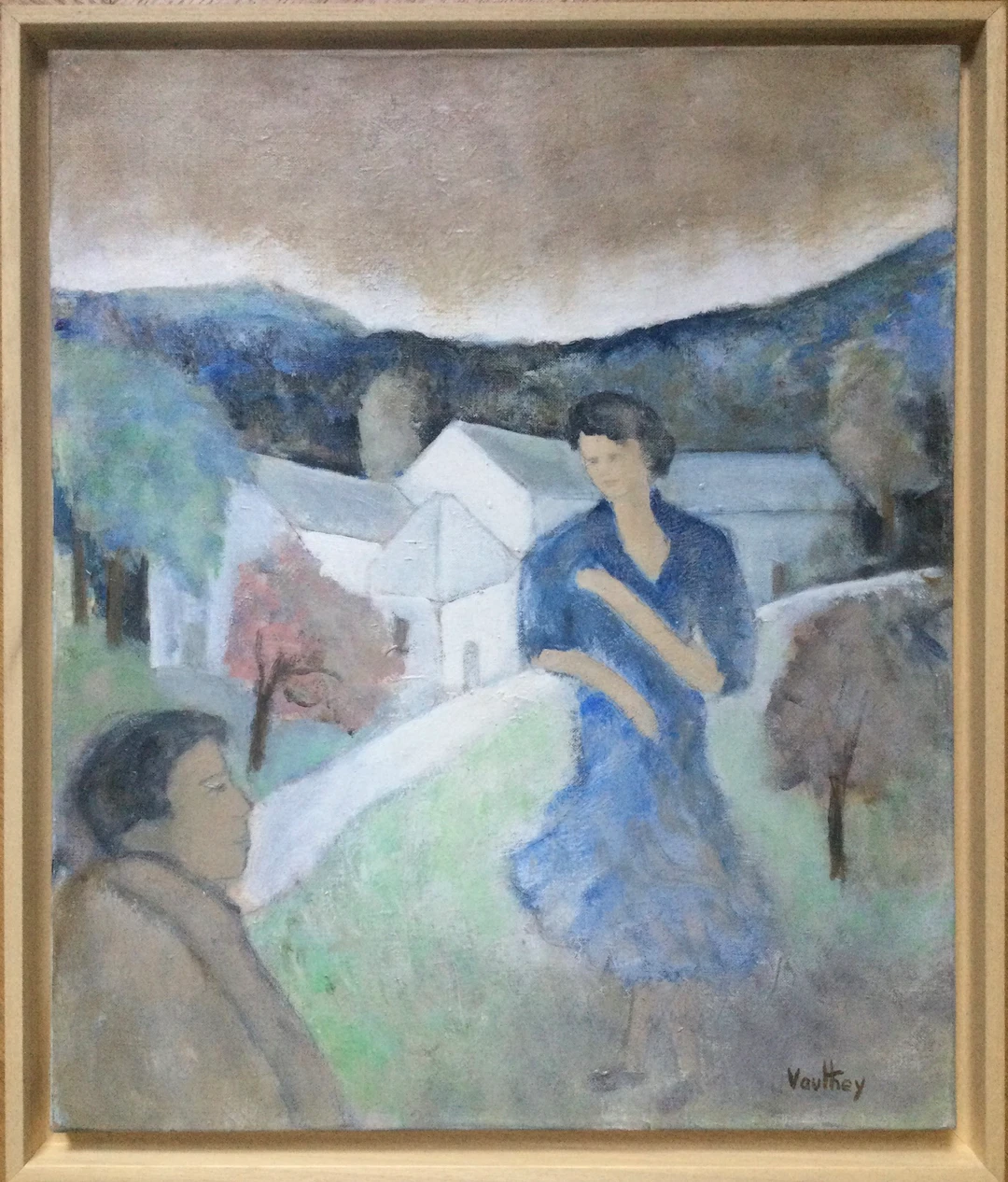 Pierre VAUTHEY - Couple dans un paysage - Huile sur toile signée