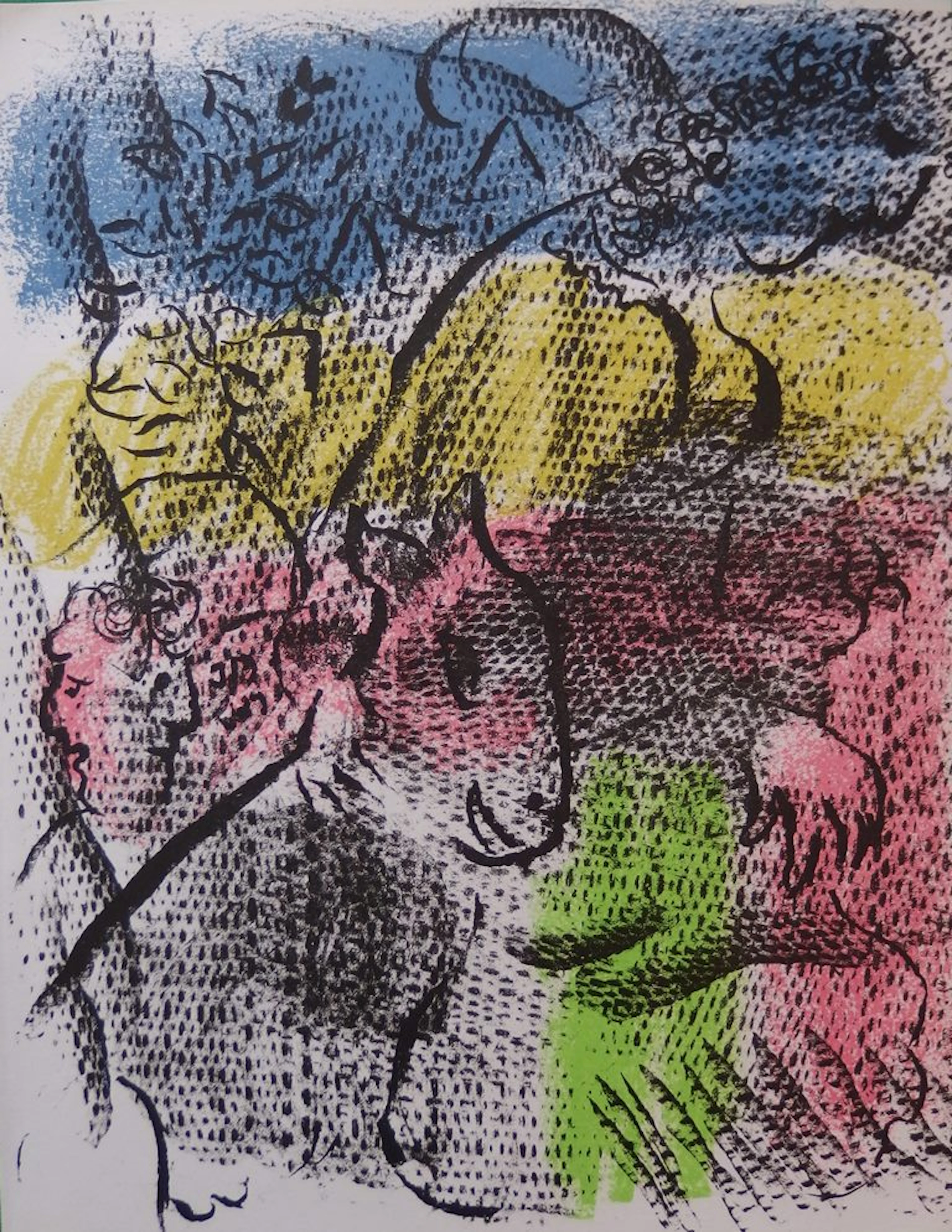 Marc CHAGALL - Couple à la chèvre, 1970 - Lithographie originale