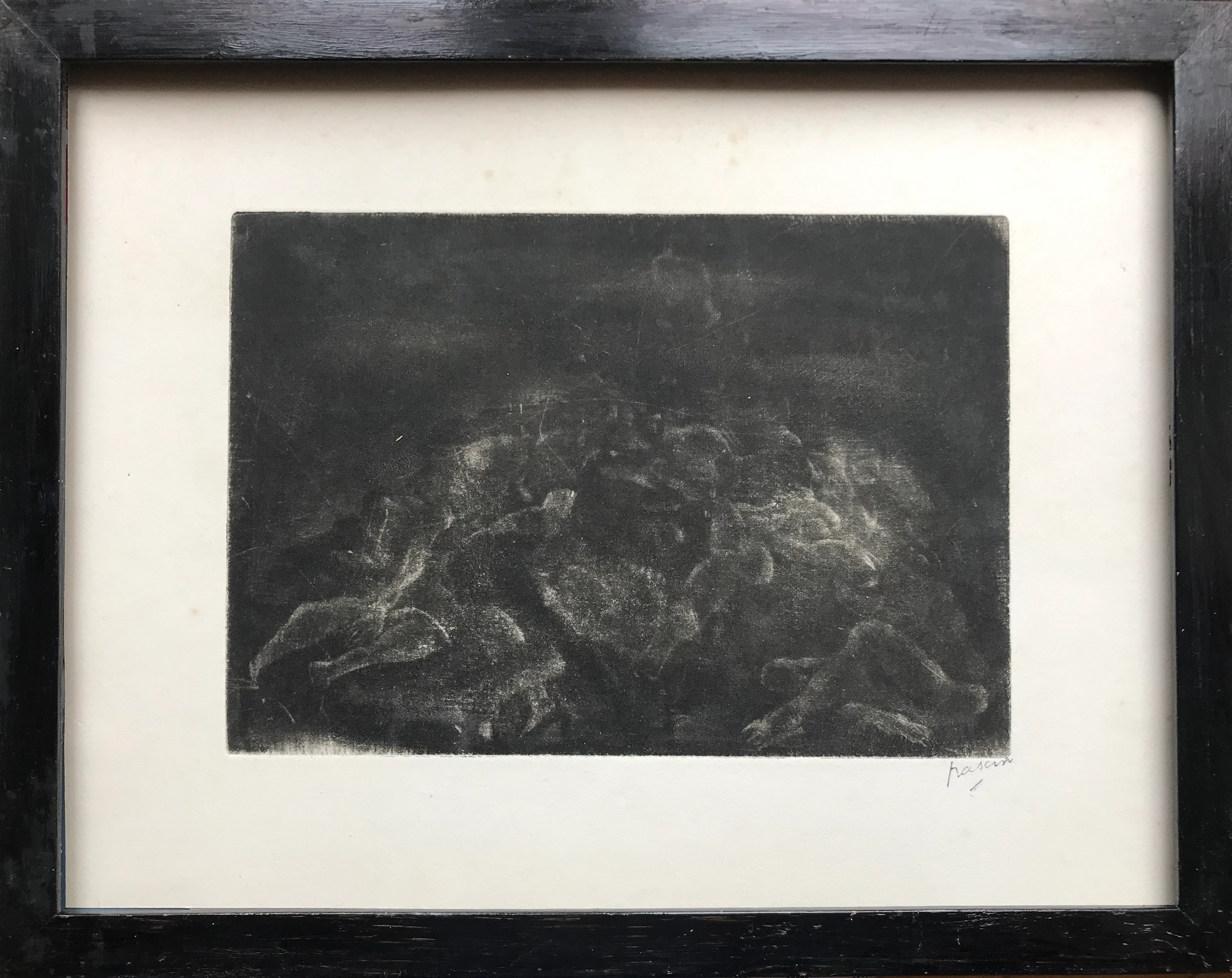 Jules PASCIN - Composition,1928 - Gravure à la manière noire signée