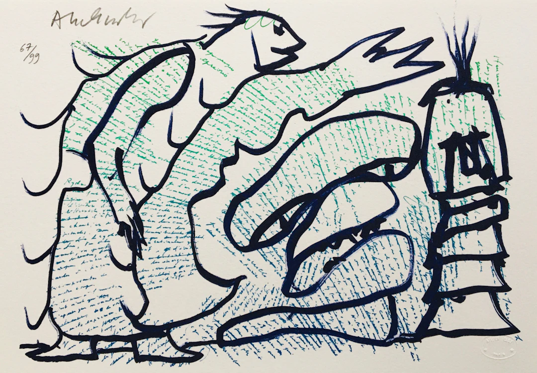 Pierre ALECHINSKY - Sans-titre, 2013 - Lithographie originale signée au crayon