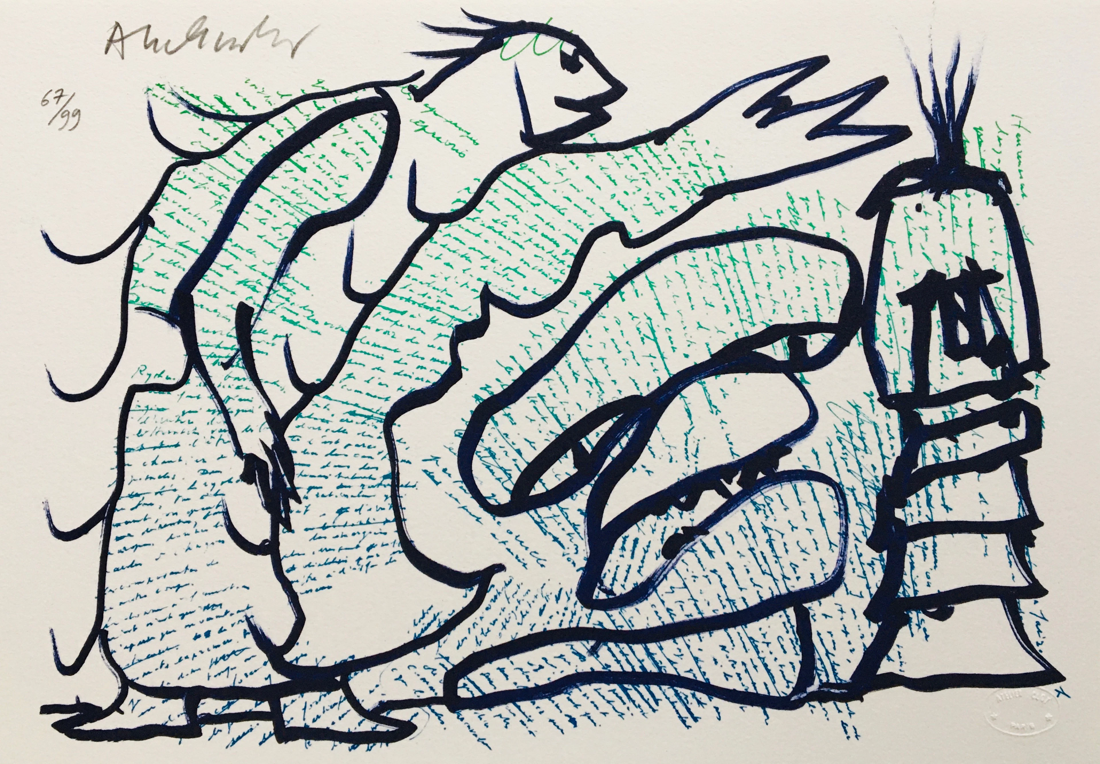 Pierre ALECHINSKY - Sans-titre, 2013 - Lithographie originale signée au crayon