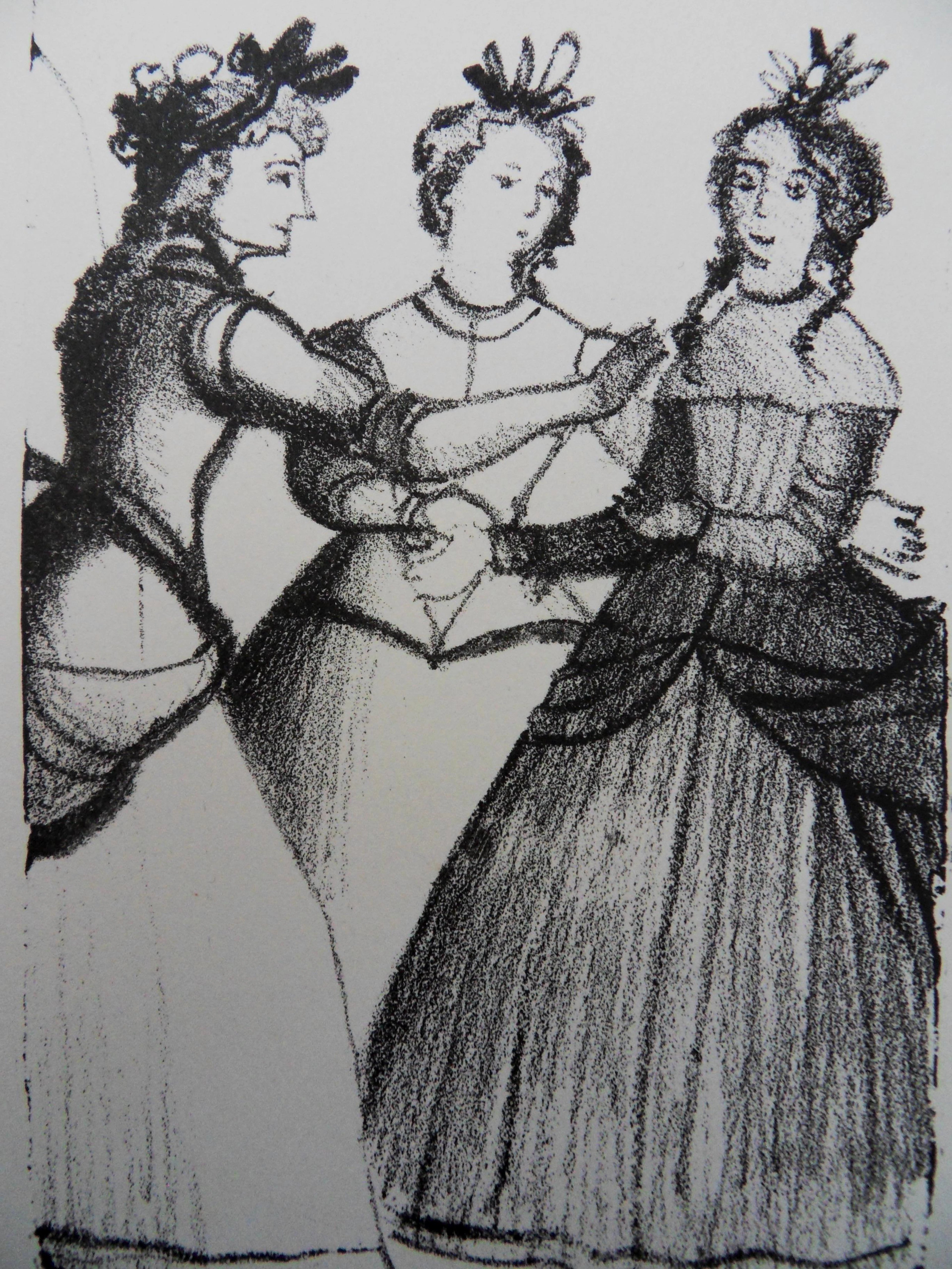 André DERAIN : Demoiselles coquettes - Lithographie originale signée