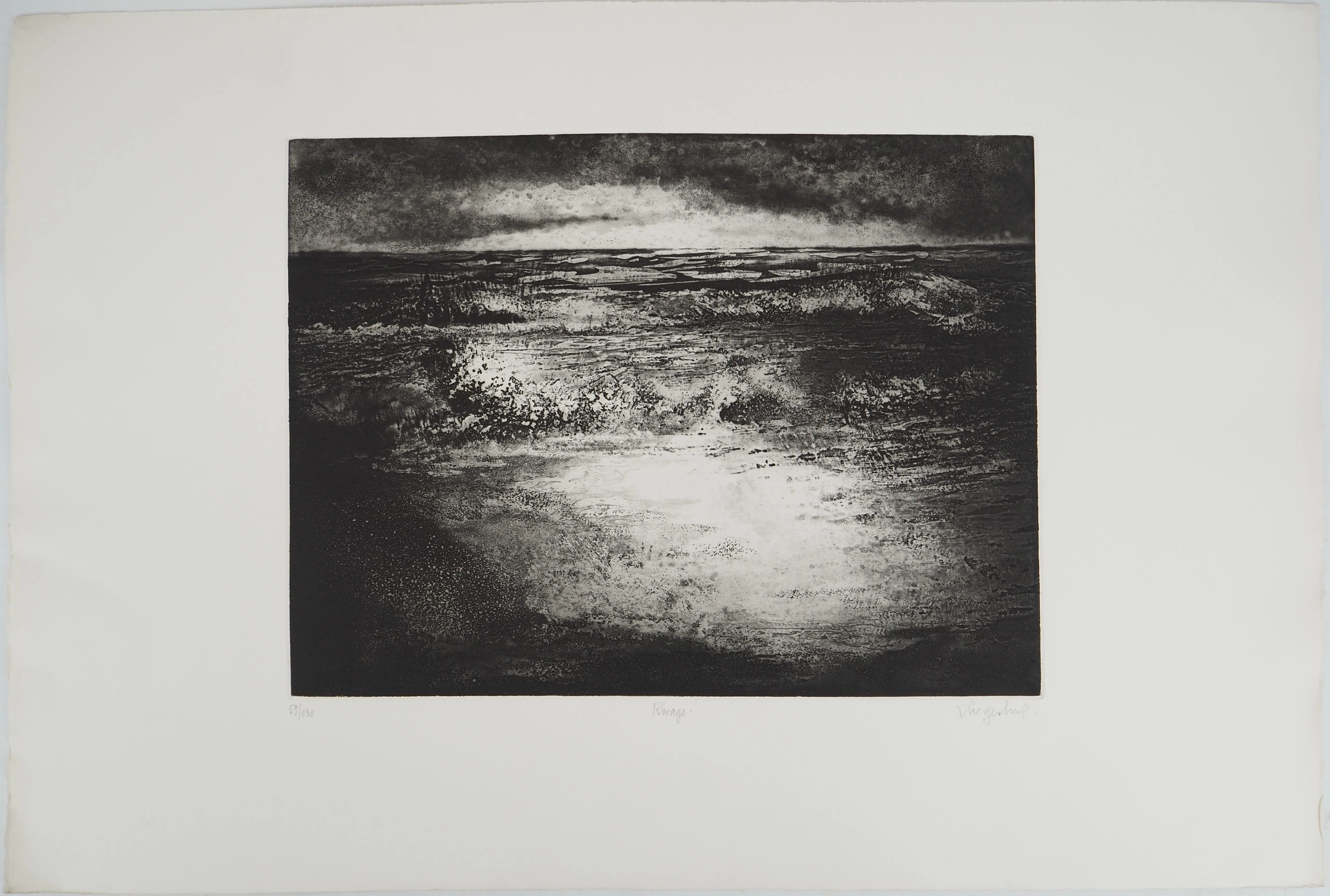 Luc GERBIER, Rivage, 1982 - Gravure sur cuivre originale Signée
