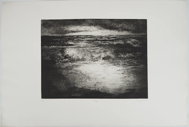Luc GERBIER, Rivage, 1982 - Gravure sur cuivre originale Signée