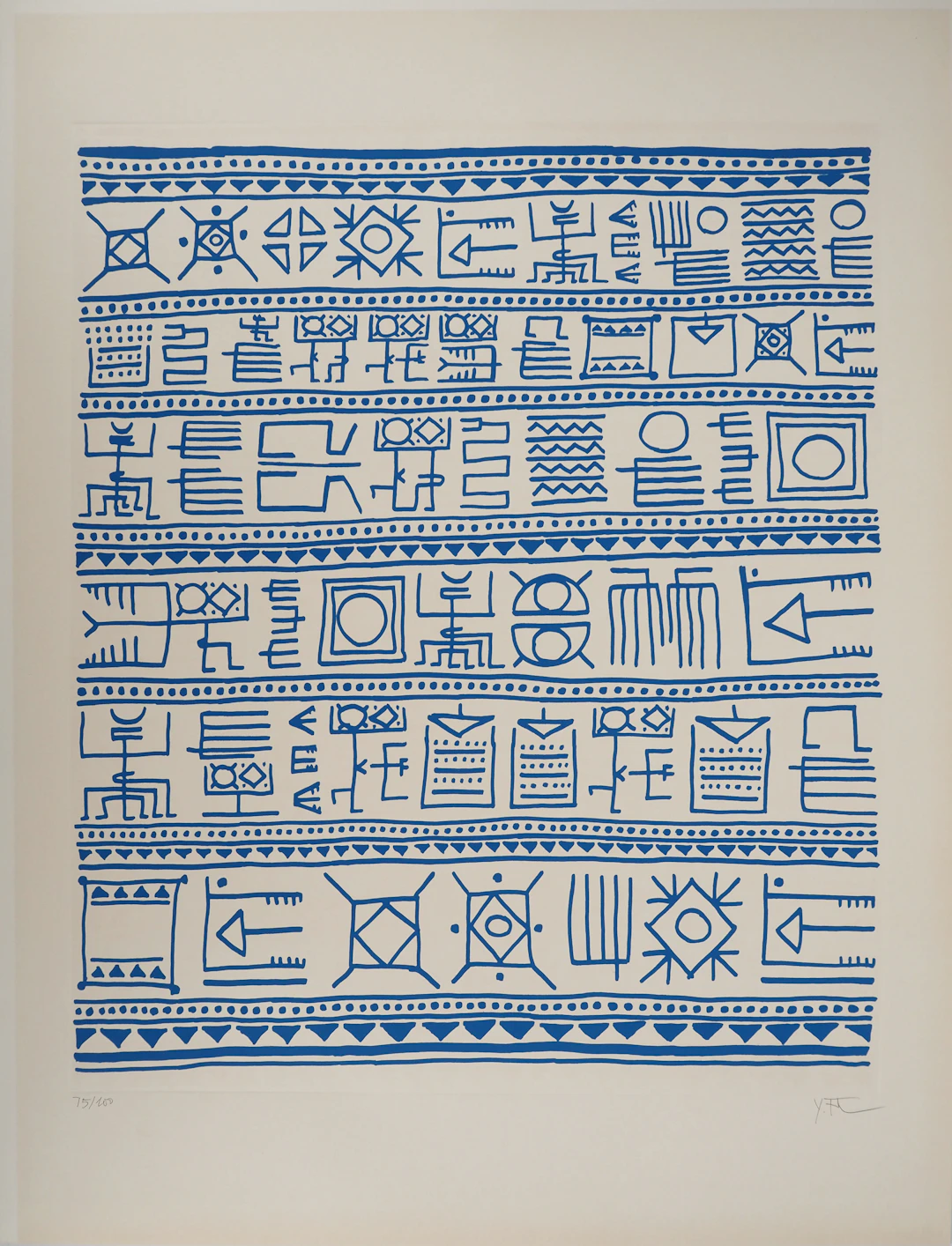 Yona FRIEDMAN : Pictogrammes de la Genèse (Bleu), Sérigraphie originale signée