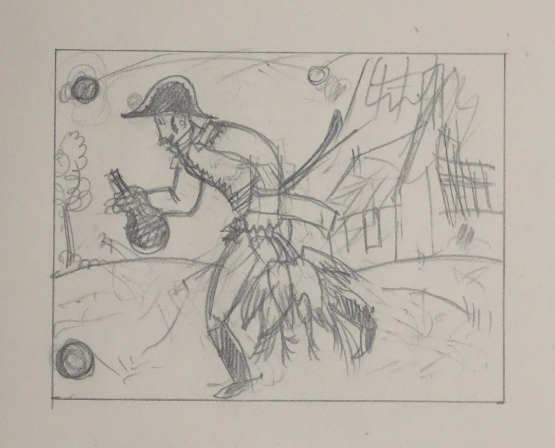 Jean-Emile LABOUREUR : Pris de boisson, Dessin original