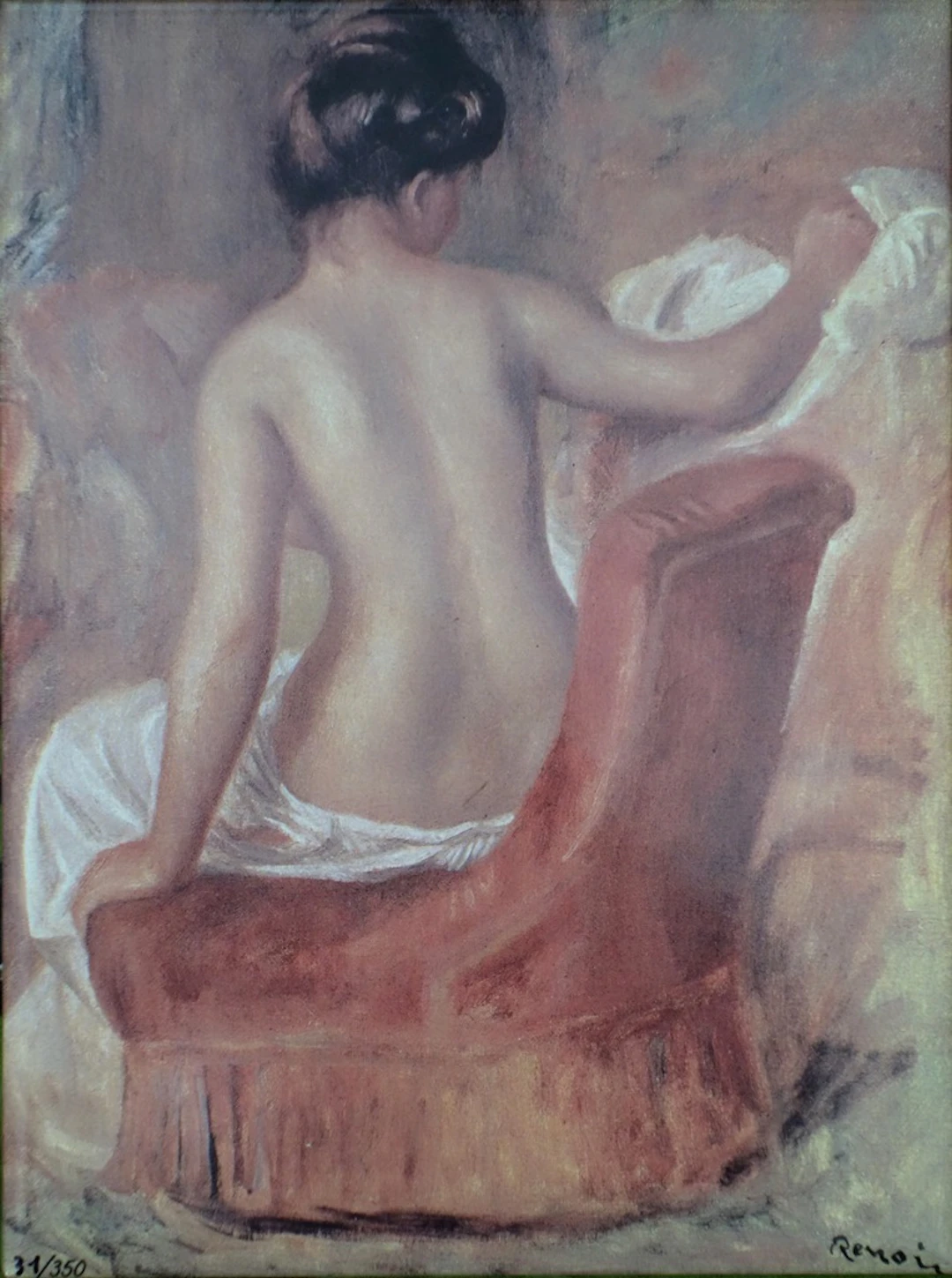 Pierre Auguste RENOIR (d’après) : Nu dans un fauteuil - Sérigraphie signée