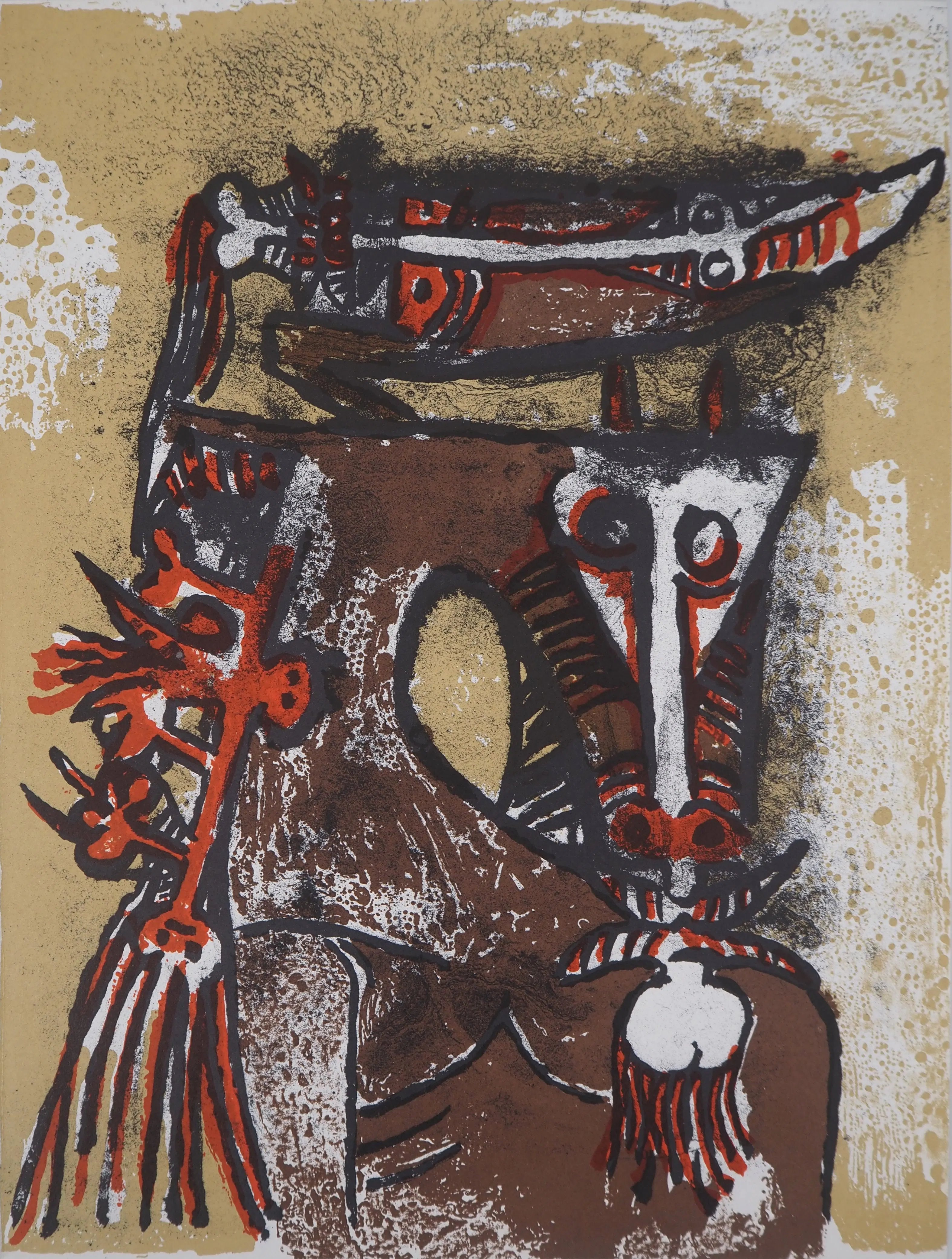 Wifredo LAM - Double personnage, 1979 - Lithographie originale