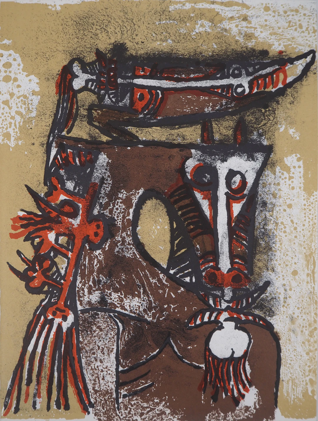 Wifredo LAM - Double personnage, 1979 - Lithographie originale