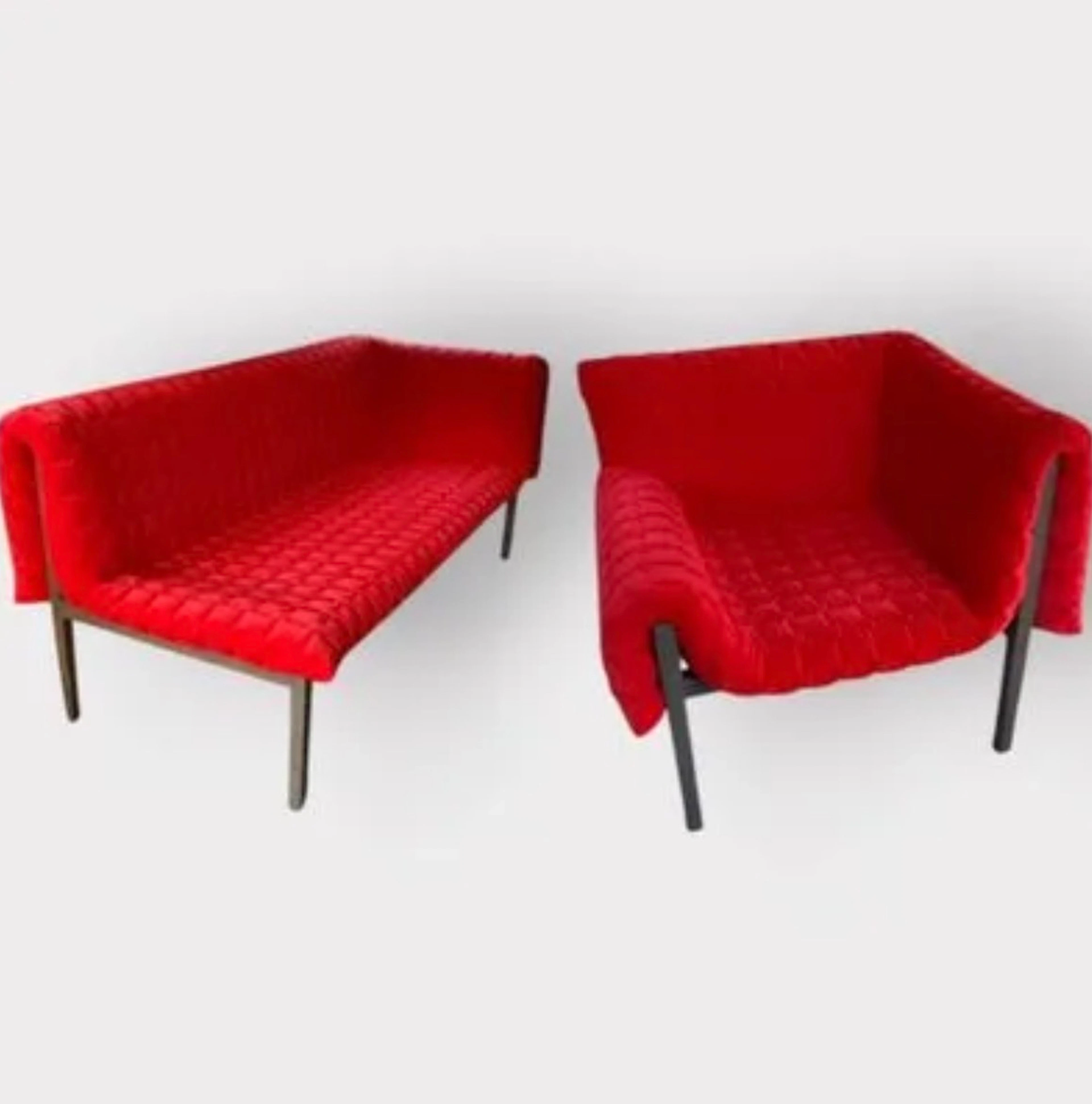 Inga Sempe méridienne et fauteuil Ruché pour Roche Bobois