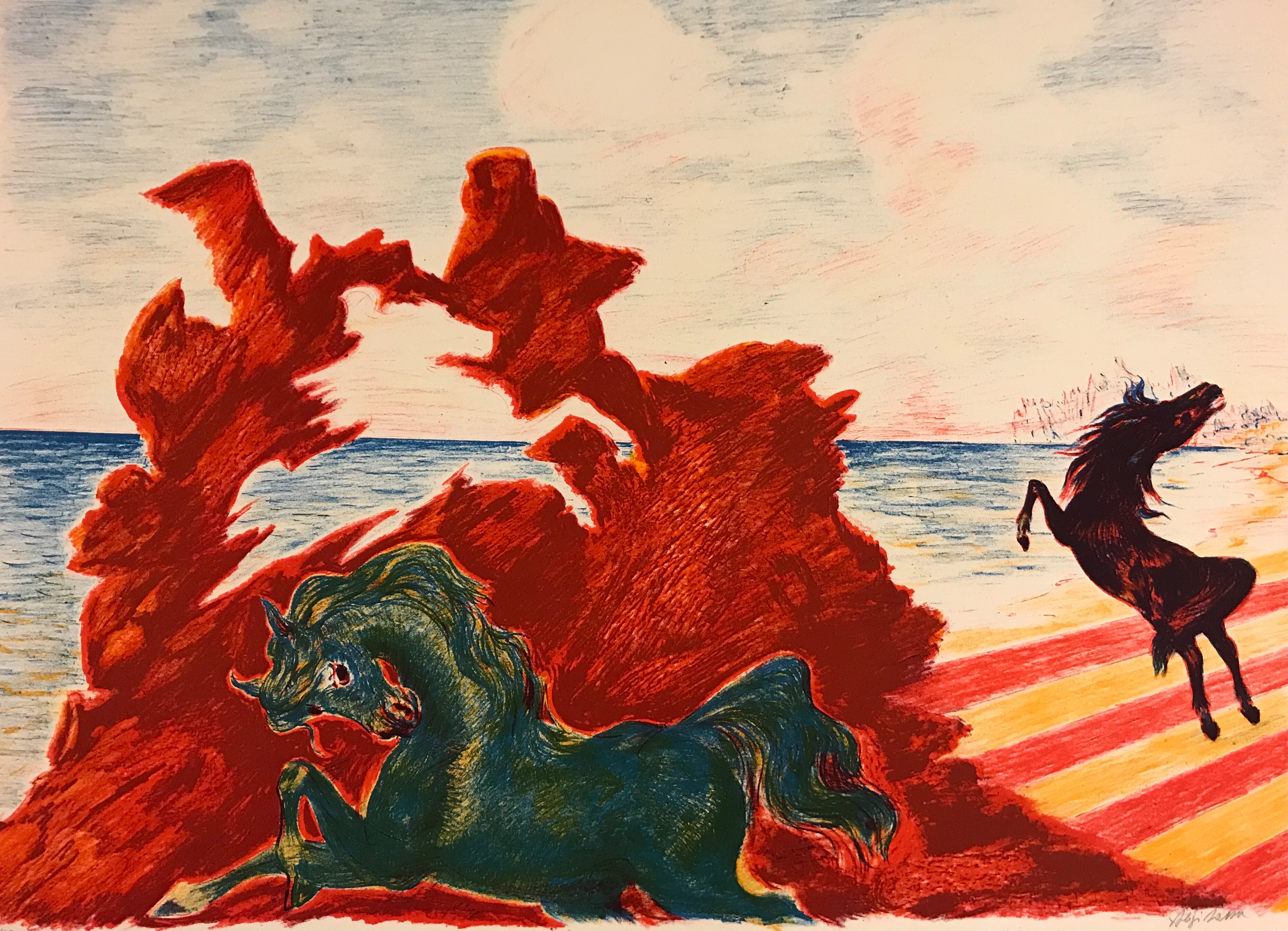 Aligi SASSU - Sans titre - Lithographie signée au crayon