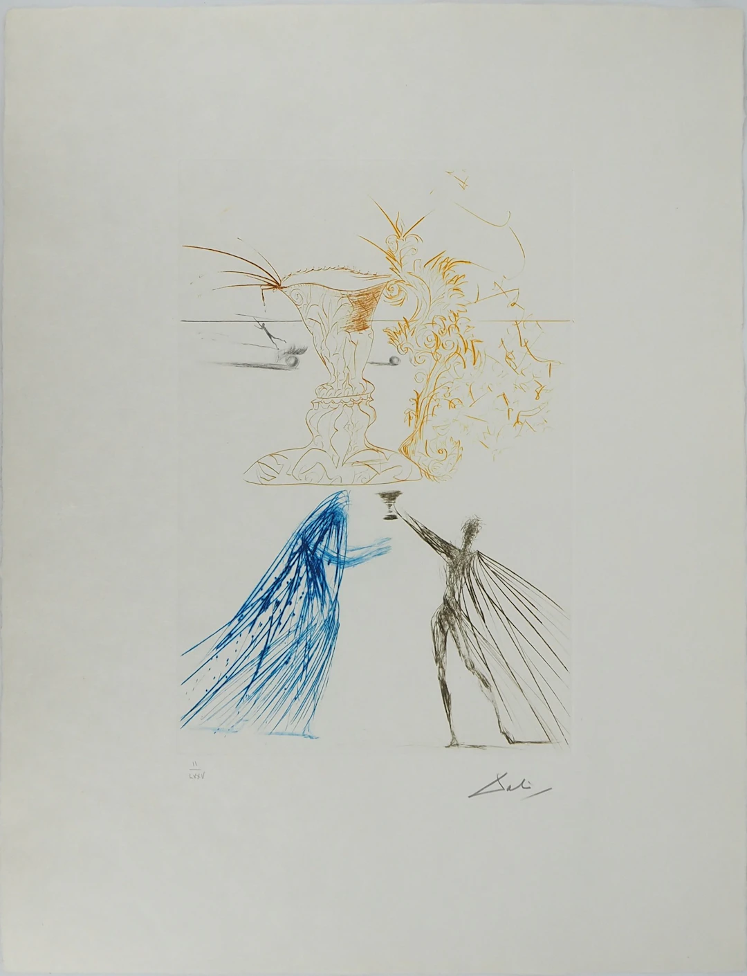 Salvador DALI : Tristan et Iseult, Gravure originale signée