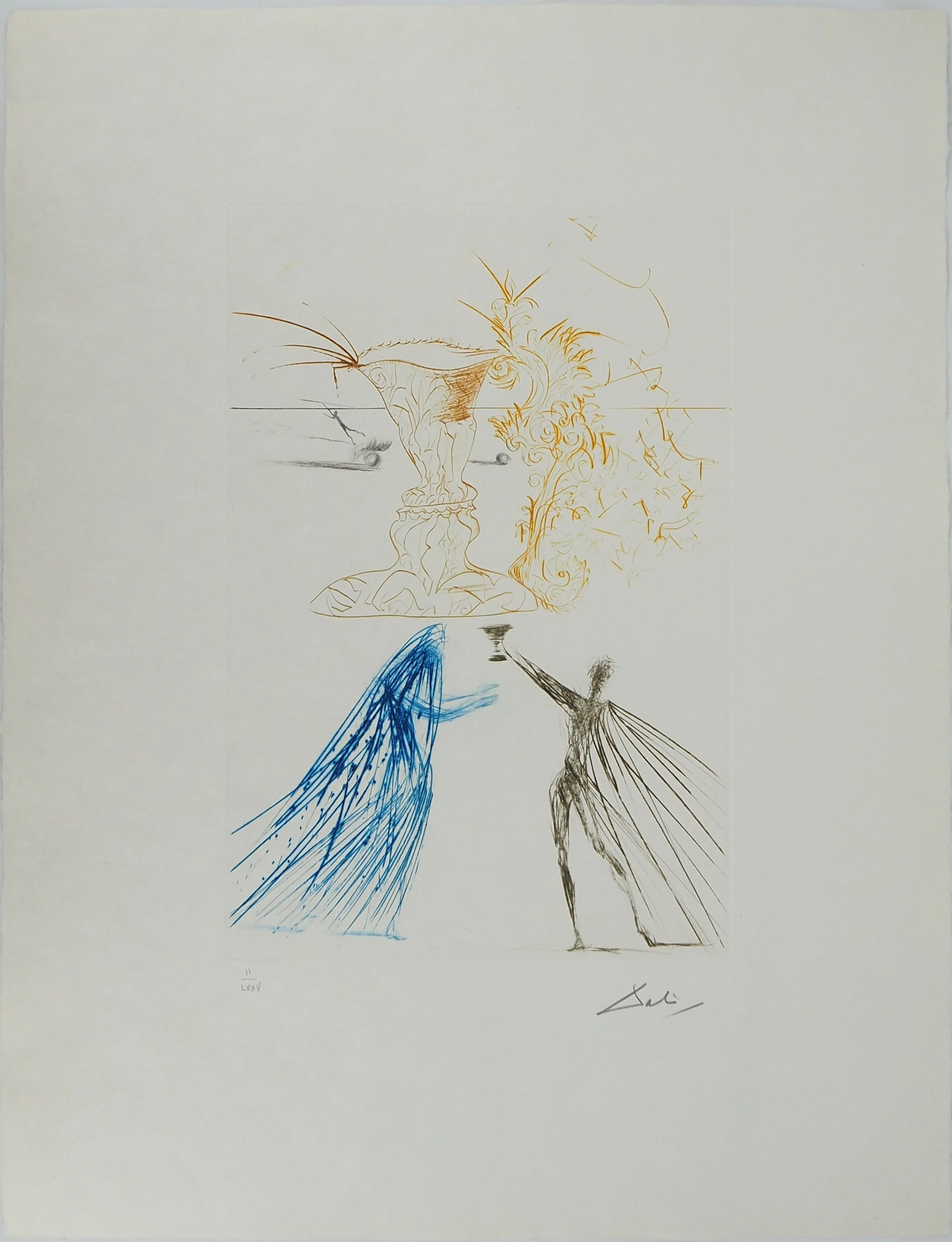 Salvador DALI : Tristan et Iseult, Gravure originale signée