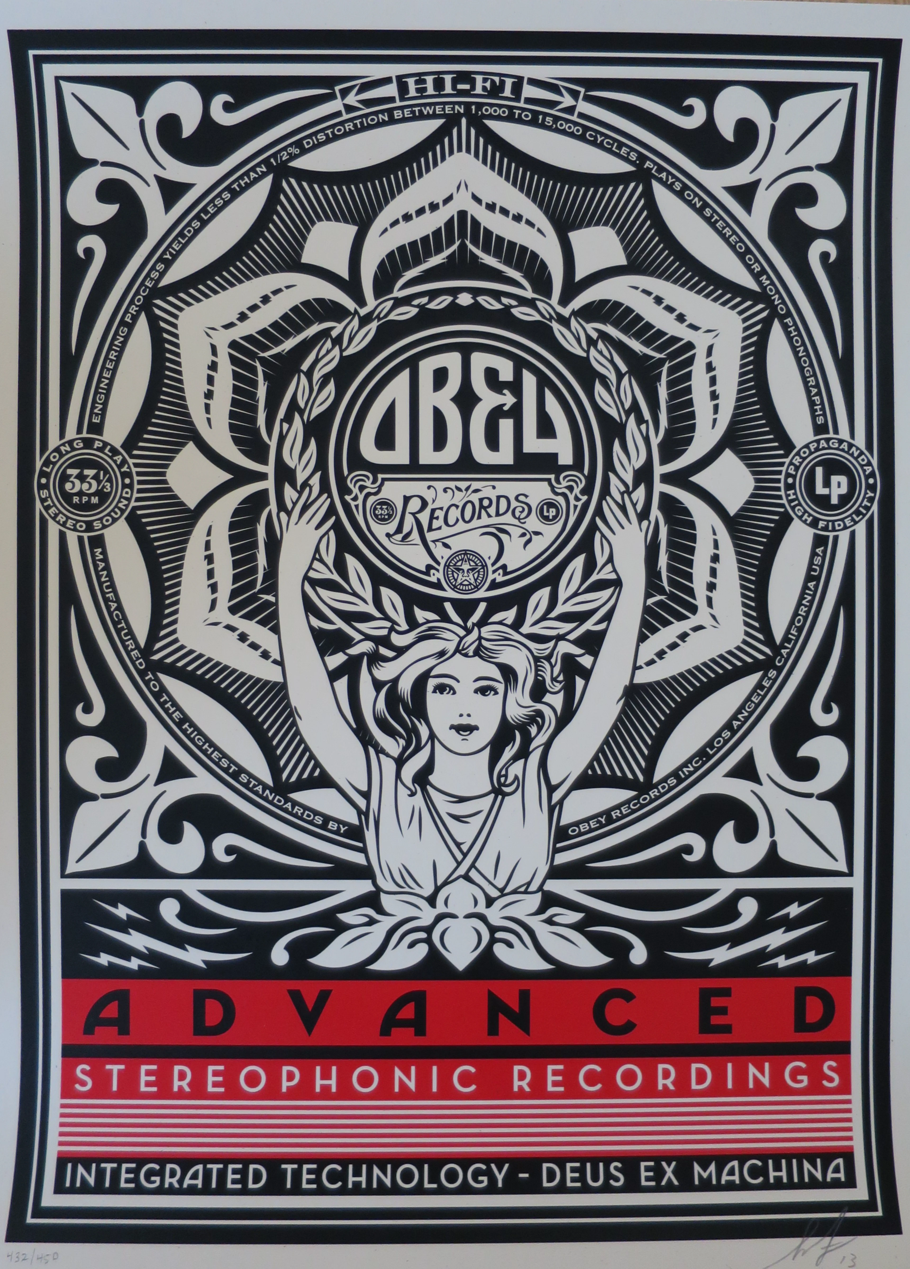 Shepard FAIREY (Obey) - Lotus Woman, 2013 - Sérigraphie signée au crayon