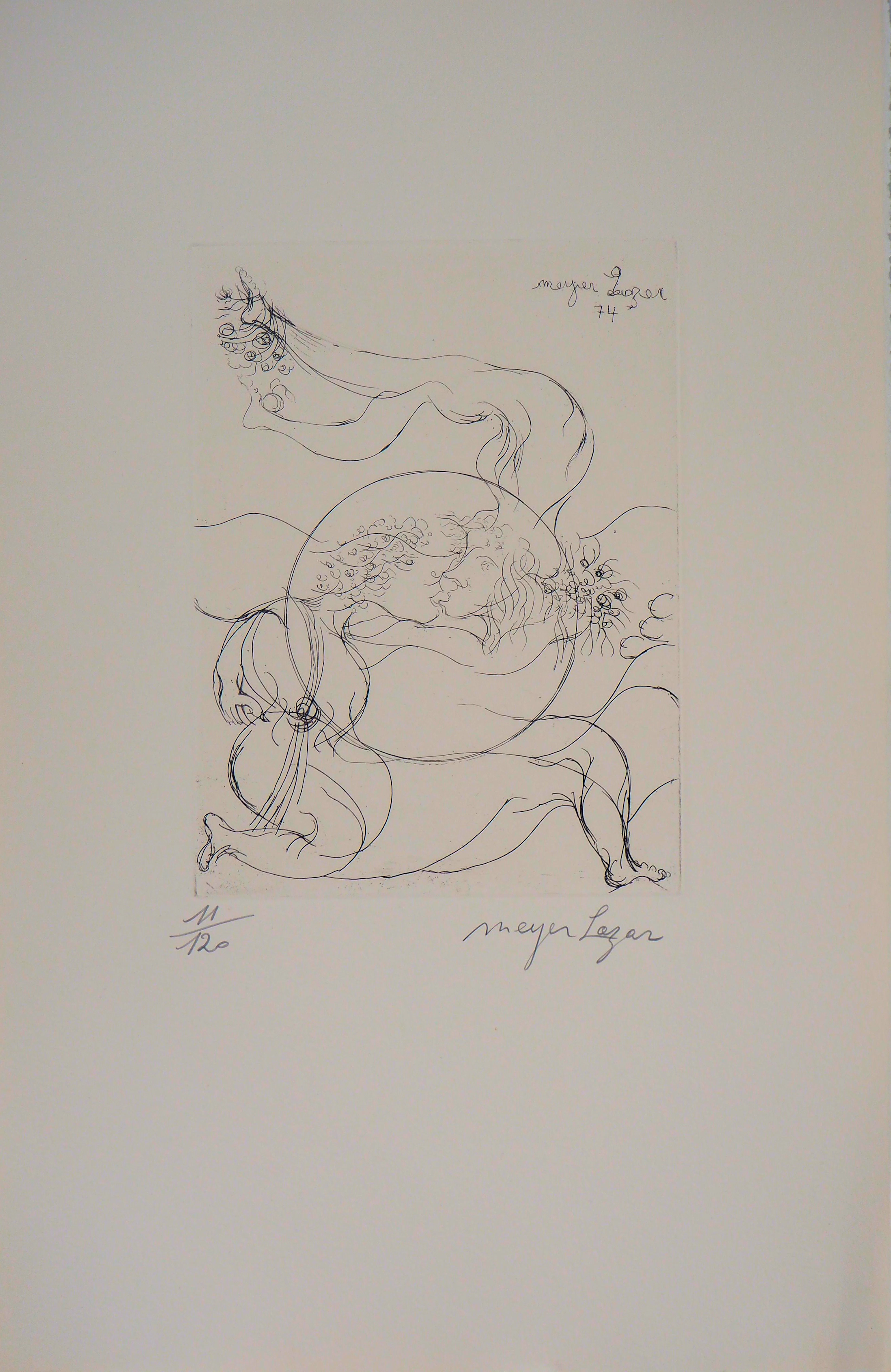 Meyer LAZAR - Sphère amoureuse,1974 - Gravure originale signée