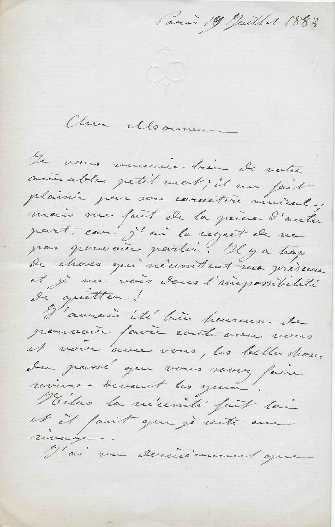 Auguste BARTHOLDI - Statue de la Liberté – Lettre autographe signée