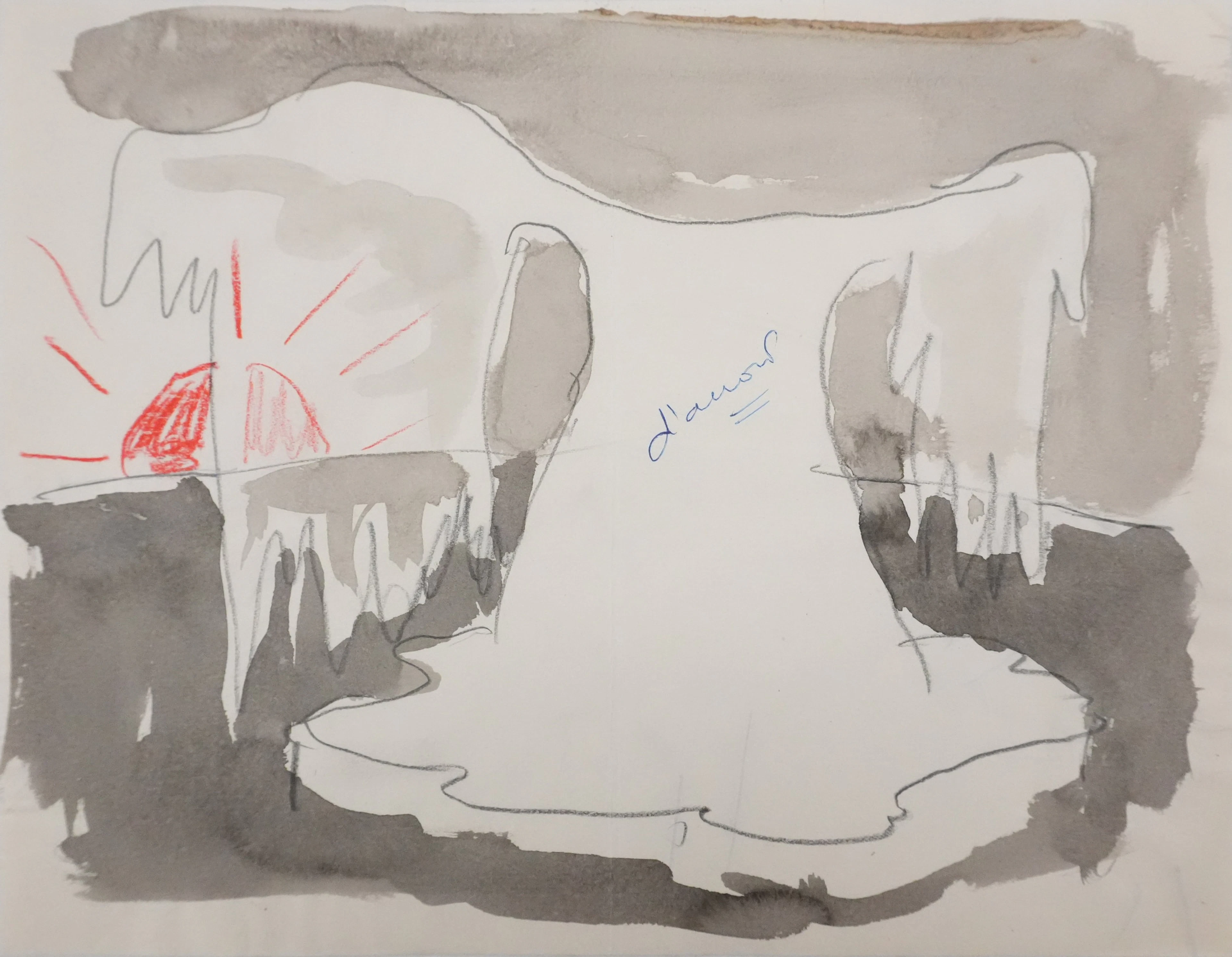 Jean EFFEL : Les ailes du soleil, Aquarelle originale