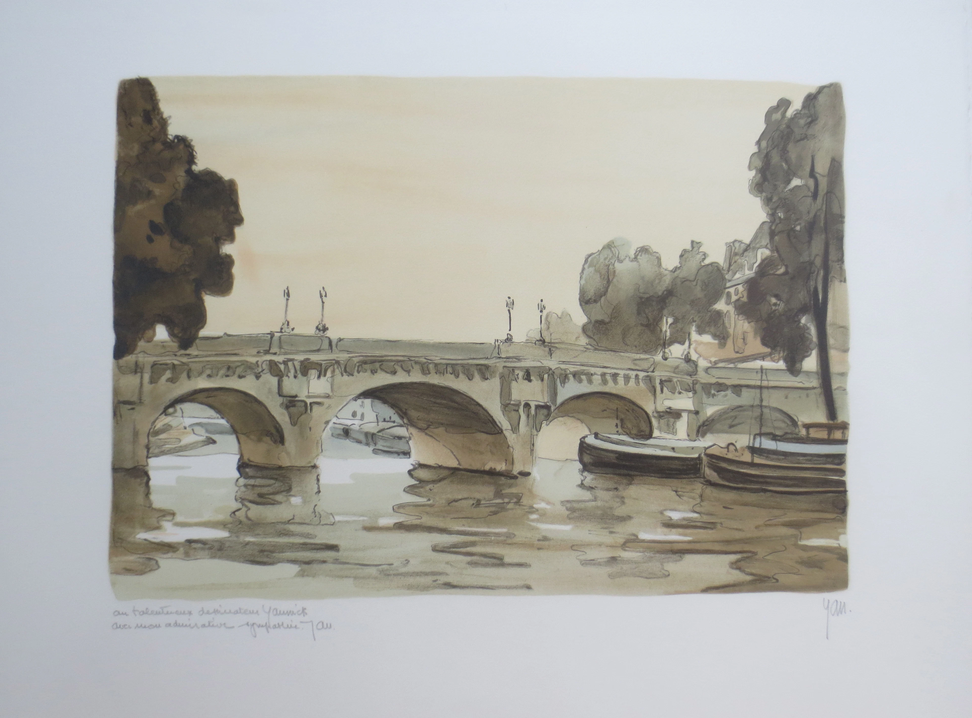 Robert YAN - Le Pont-Neuf - Lithographie signée et dédicacée