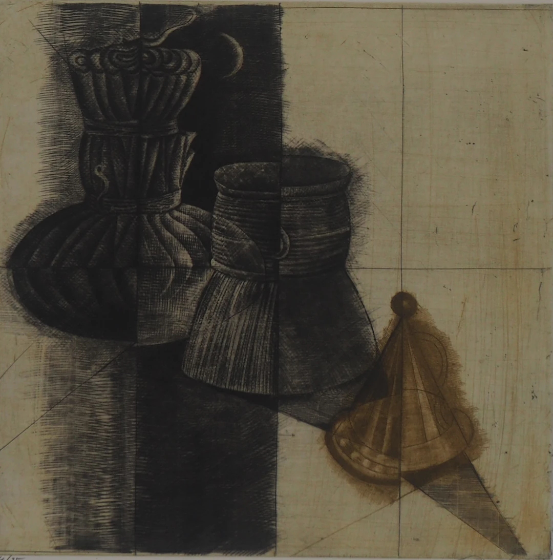 Brigitte COUDRAIN : Dans la cuisine - Gravure originale signée