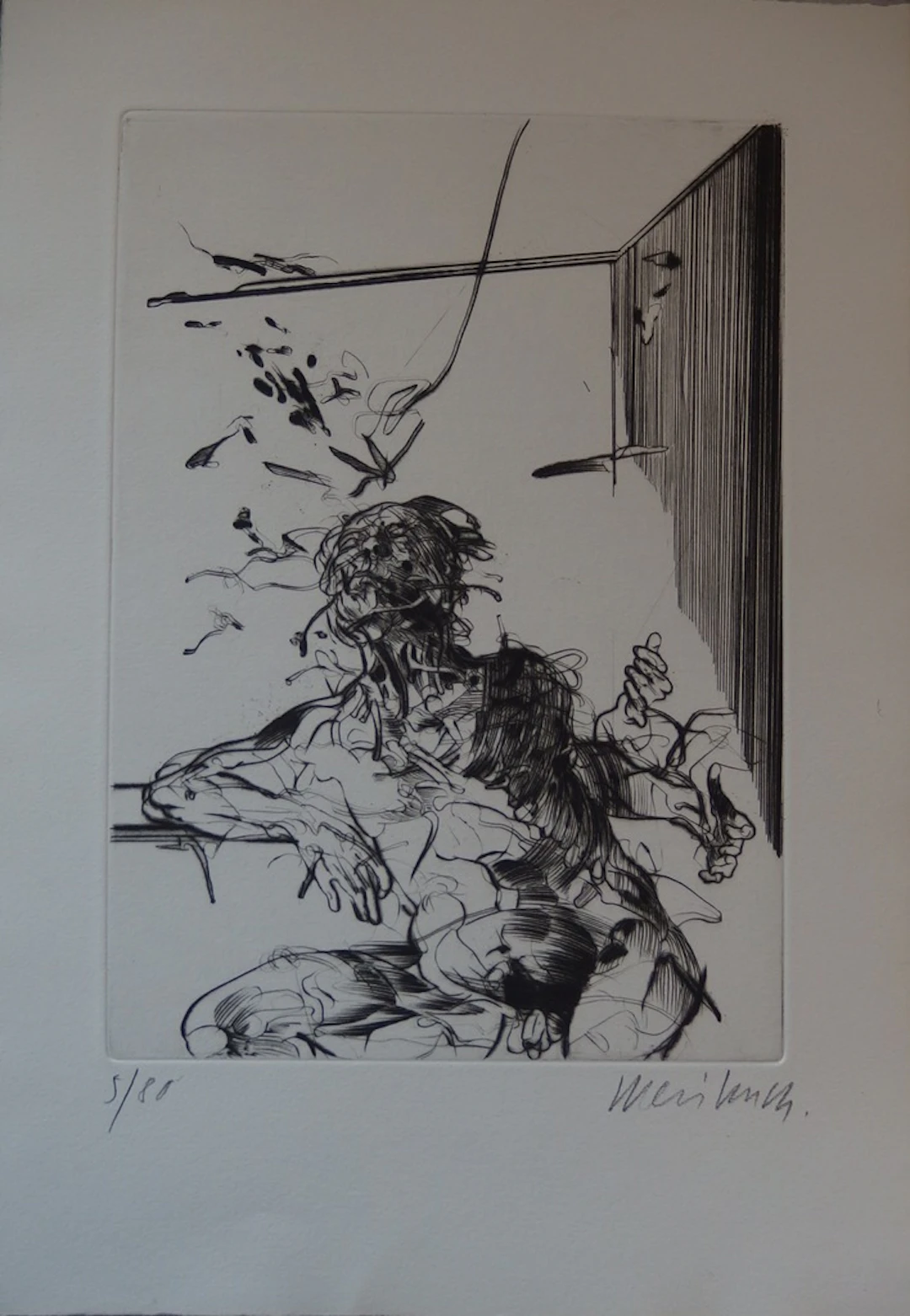 Claude WEISBUCH - Au comptoir, 1975, Gravure originale signée