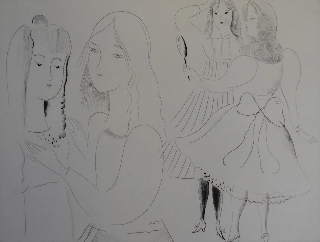 Mily POSSOZ : Les coquettes - Gravure originale
