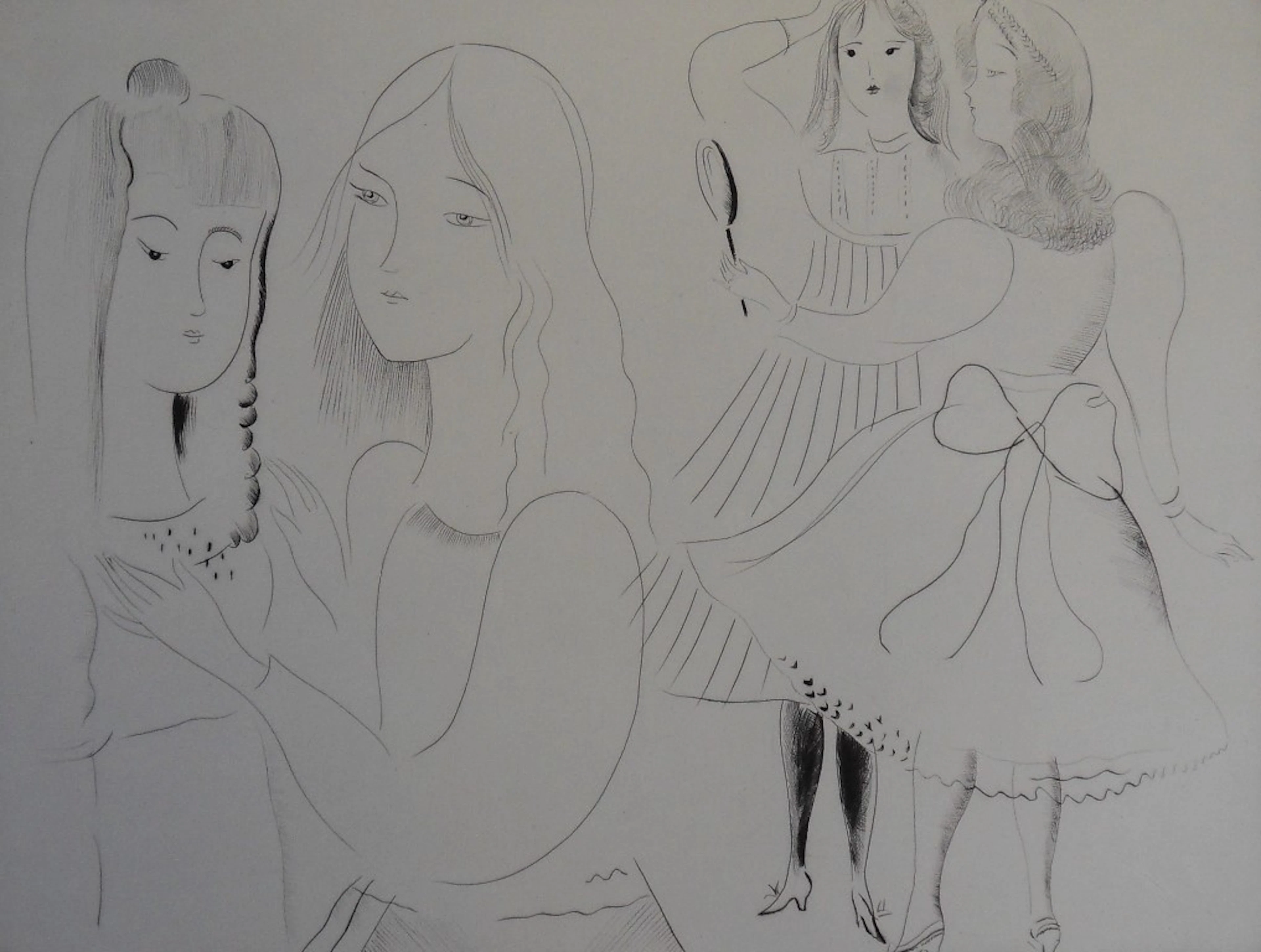 Mily POSSOZ : Les coquettes - Gravure originale