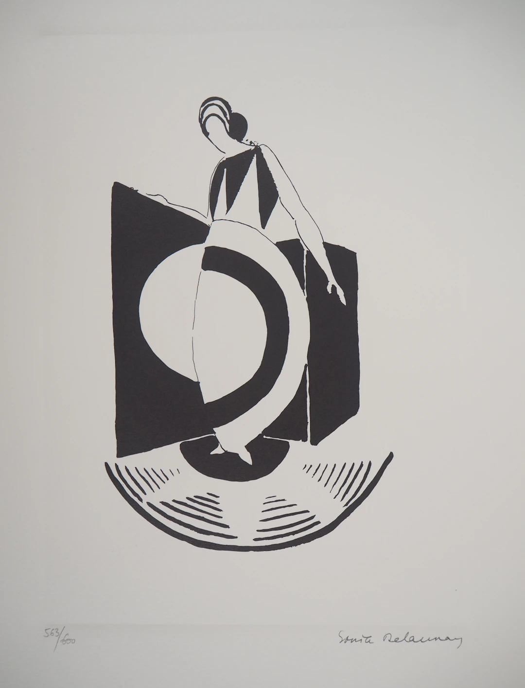 Sonia DELAUNAY (d’après) - Robe Graphique Art Déco - Lithographie Signée