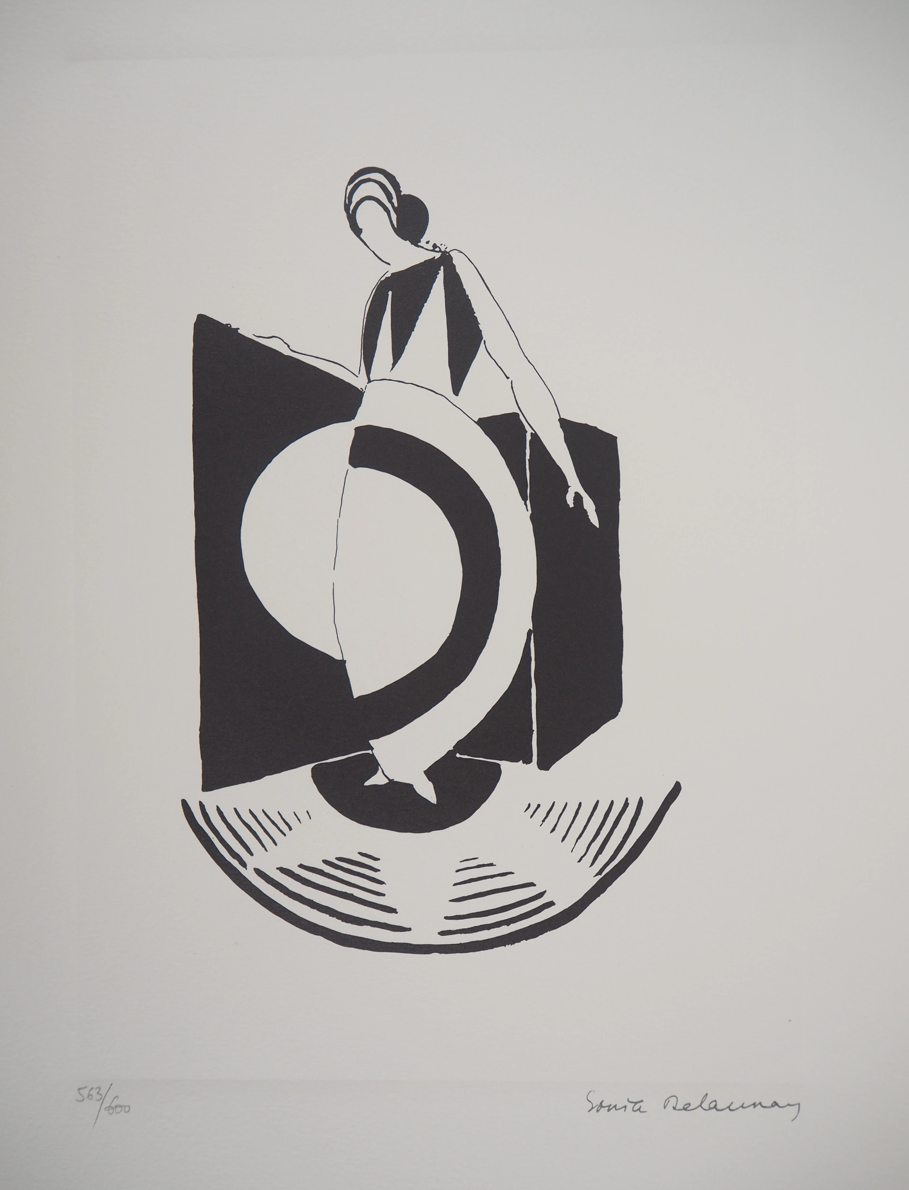 Sonia DELAUNAY (d’après) - Robe Graphique Art Déco - Lithographie Signée