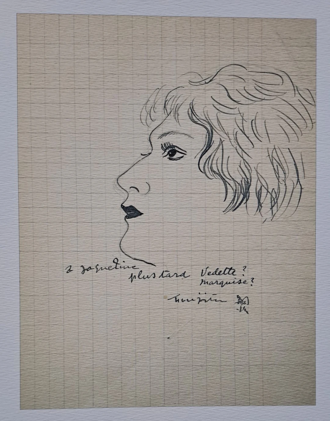 Léonard Foujita (d’après) - Profil de Jacqueline - Impression d’art, signée