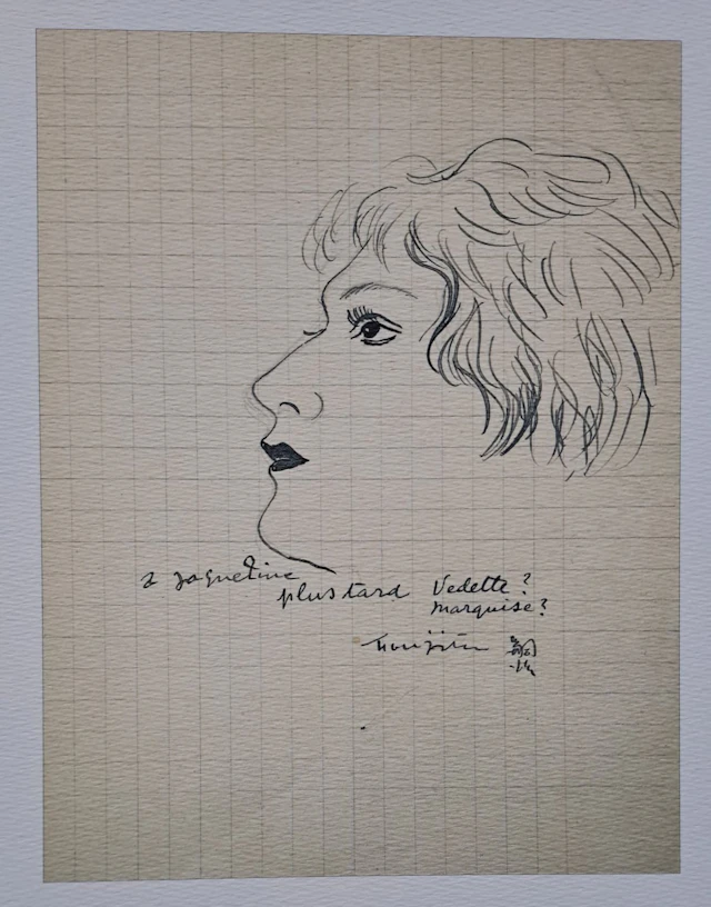 Léonard Foujita (d’après) - Profil de Jacqueline - Impression d’art, signée