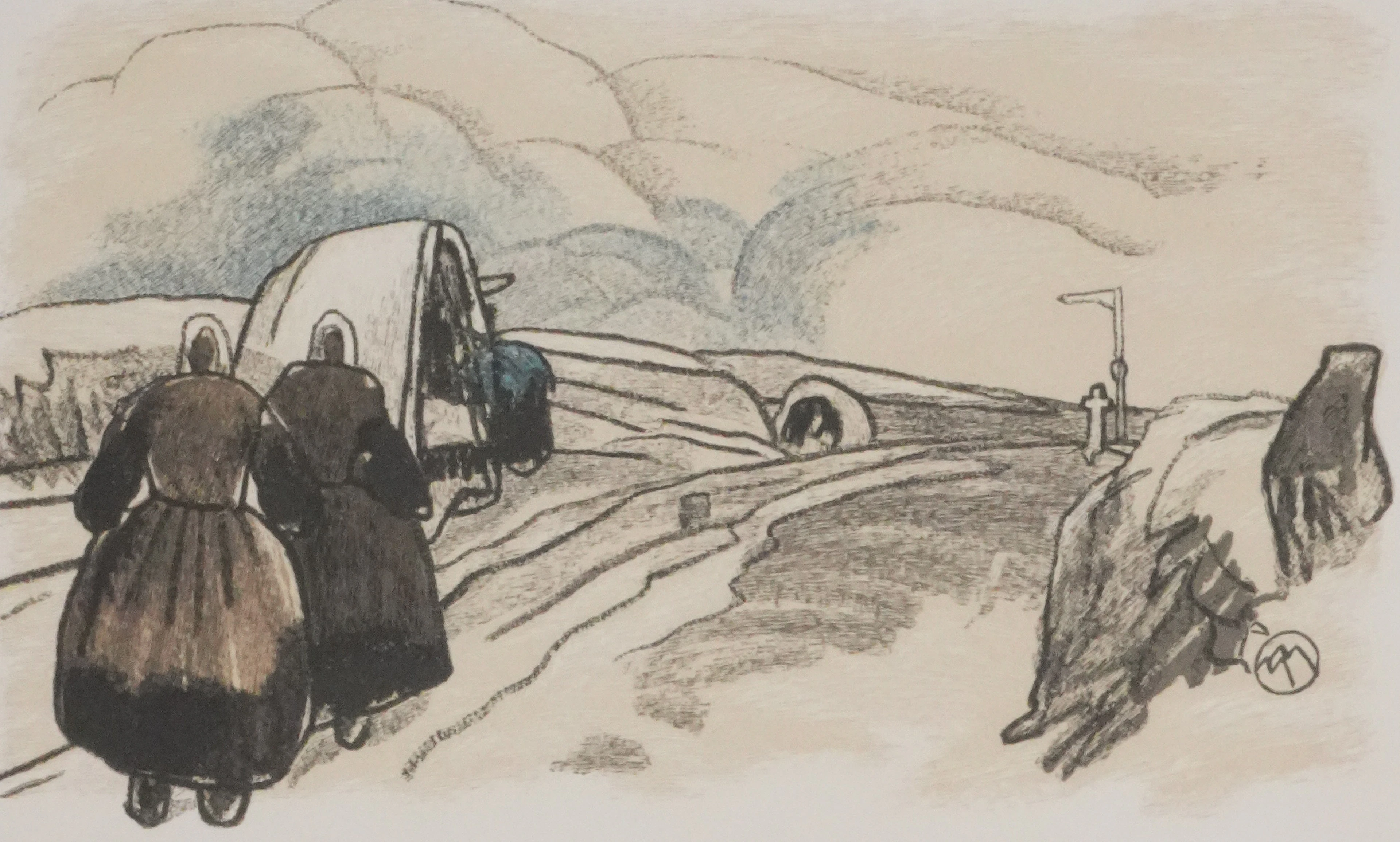 Mathurin MEHEUT : Bretagne, Le pèlerinage, Gravure originale signée