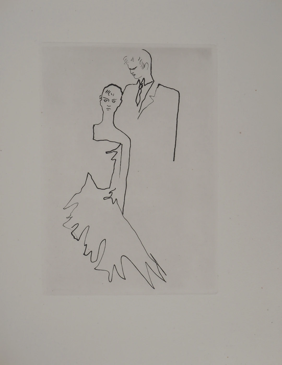 Jean COCTEAU : Le bal du comte d'Orgel, Les amoureux, gravure originale