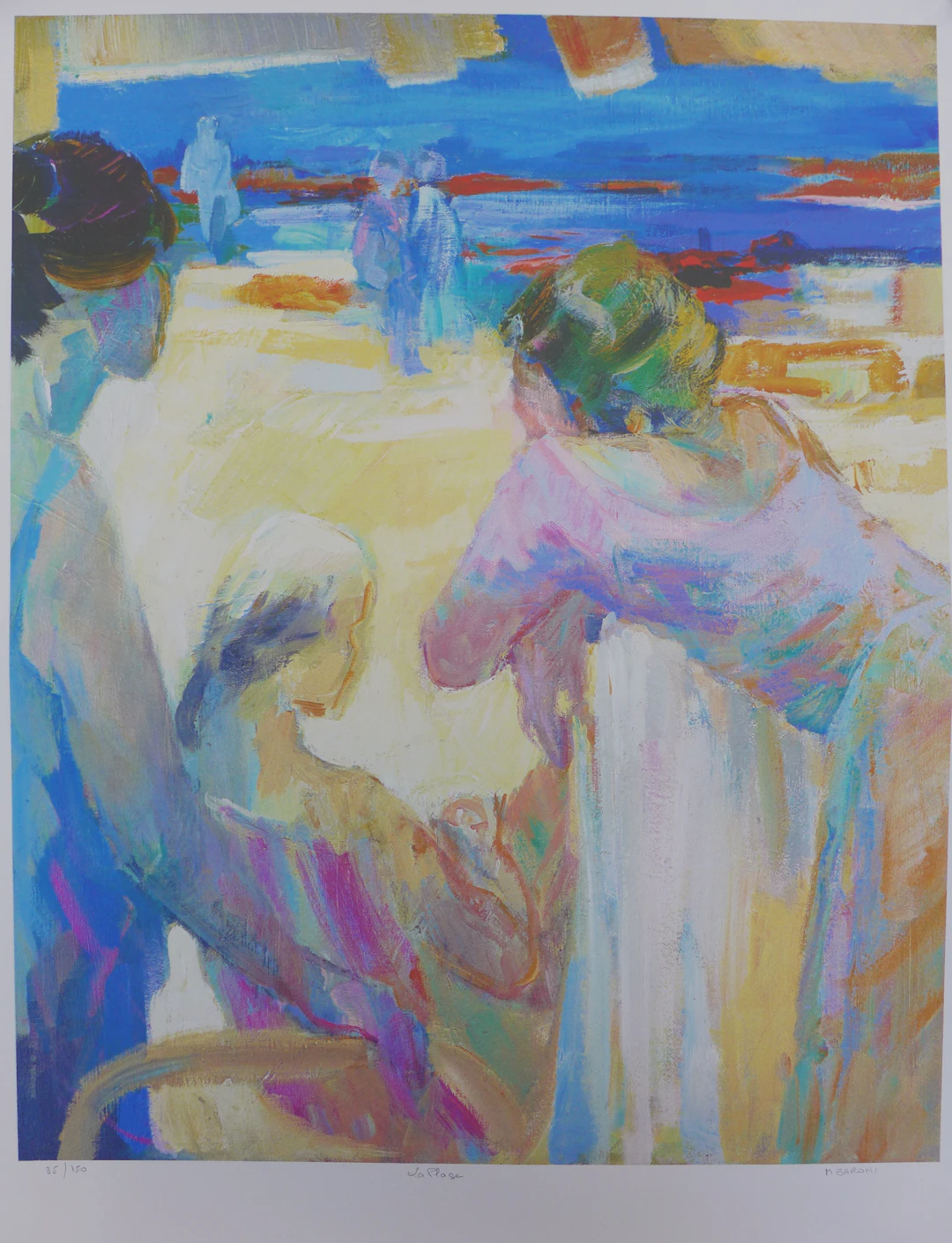 Monique BARONI - La plage, Lithographie originale signée et numérotée
