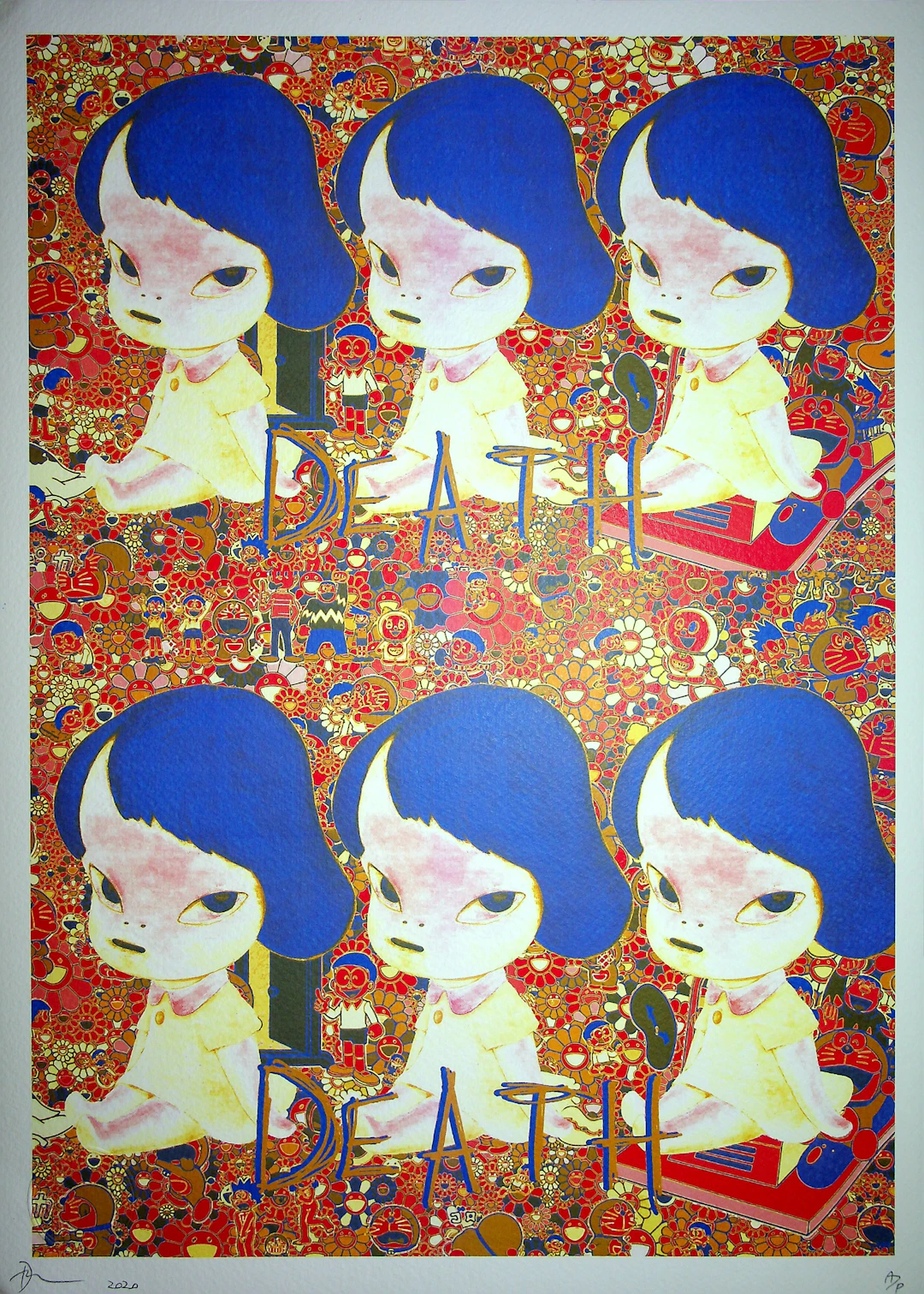 Death NYC : Nara with blue hair, 2020 - Sérigraphie originale signée
