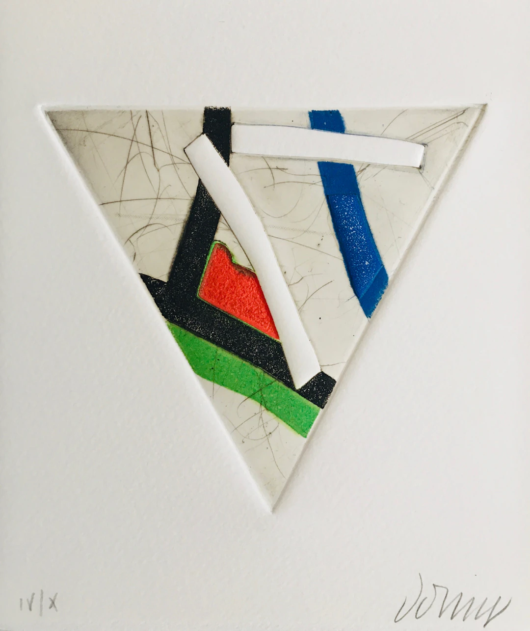 Bertrand DORNY - Autres terres, 1985 - Gravure originale gaufrée signée
