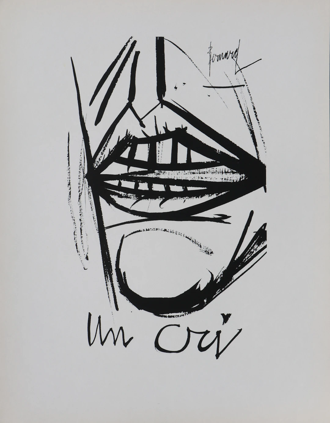 Bernard BUFFET : Un cri, Gravure originale signée