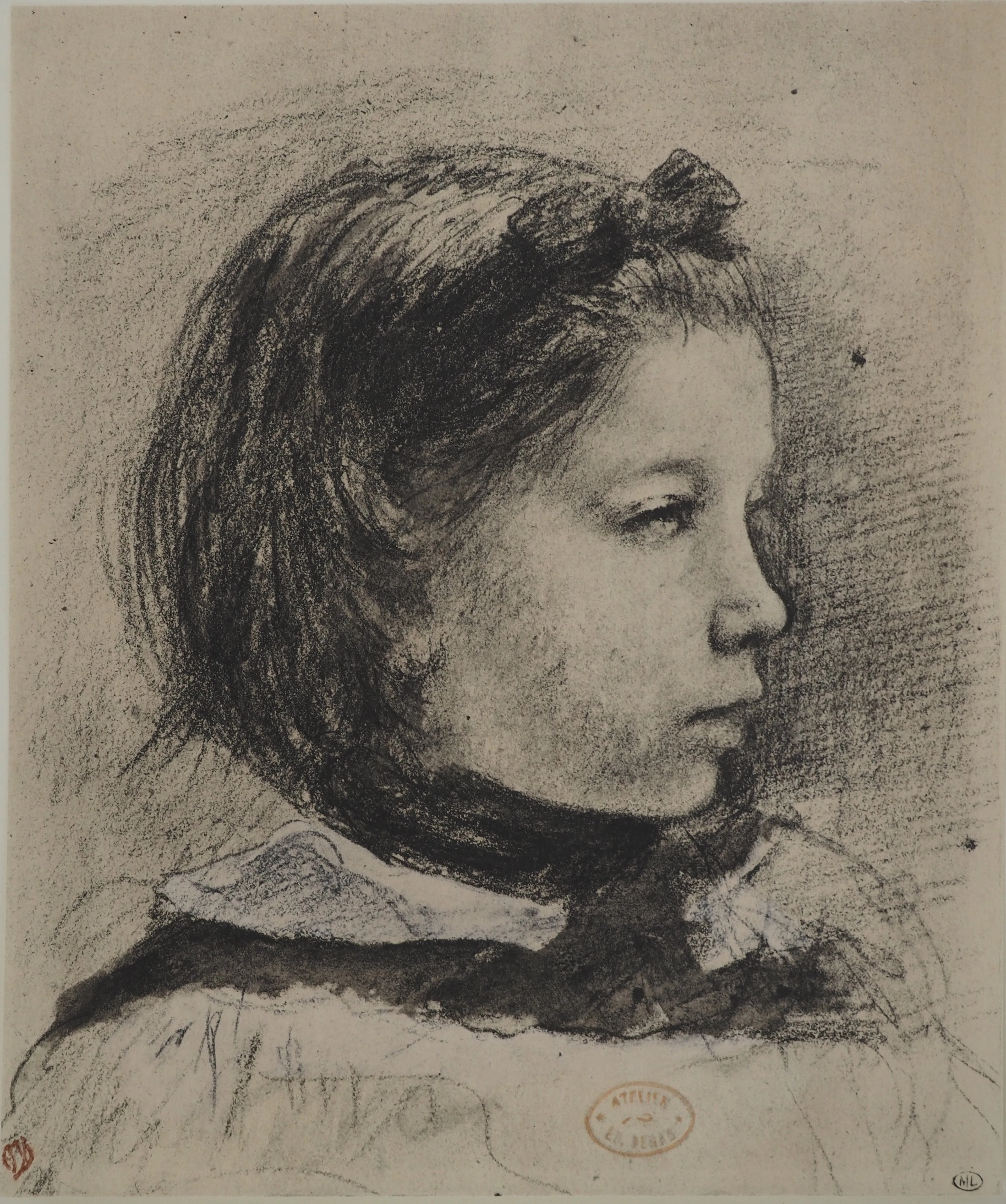 Edgard DEGAS (d’après) - Petite fille attentive, Lithographie