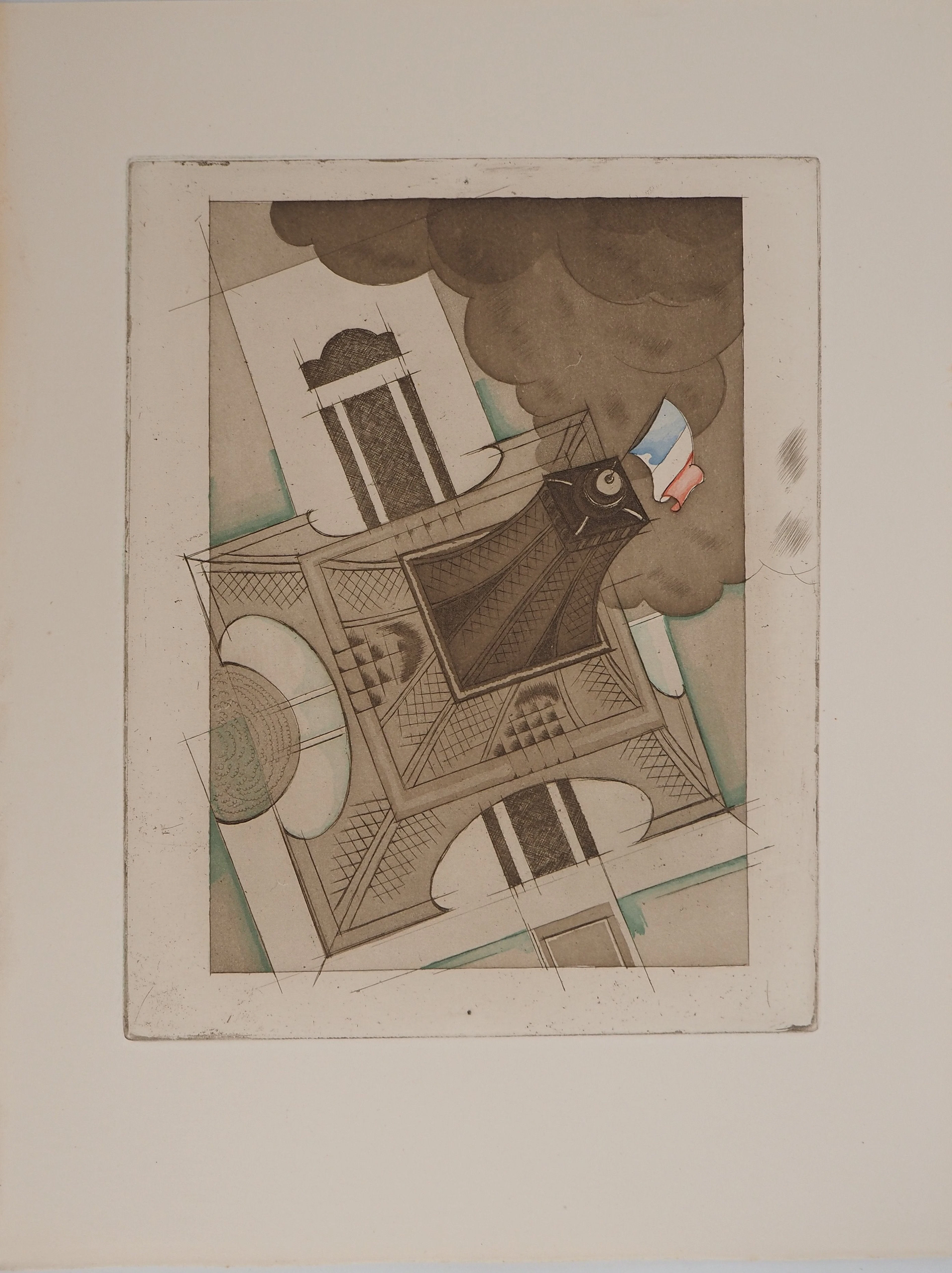 Charles MARTIN : La Tour Eiffel, Gravure originale