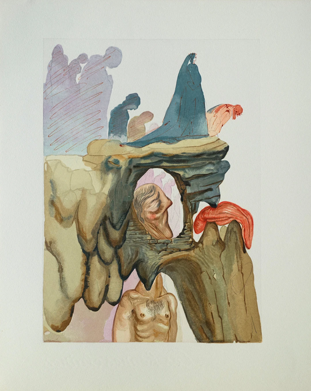 Salvador DALI : Les prévaricateurs, Bois gravé original