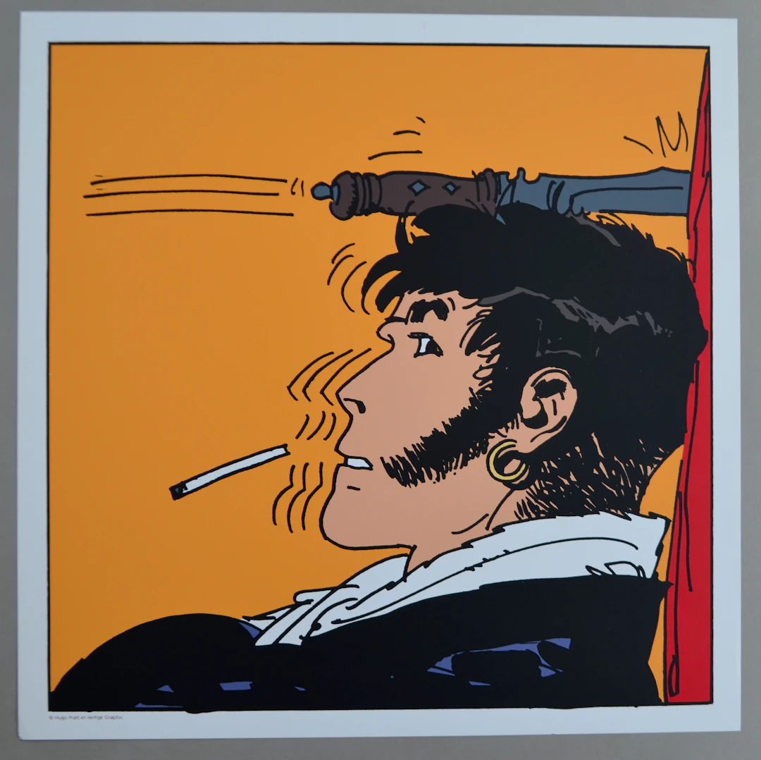 Hugo PRATT - Corto Maltese couteau, 1990 - Sérigraphie